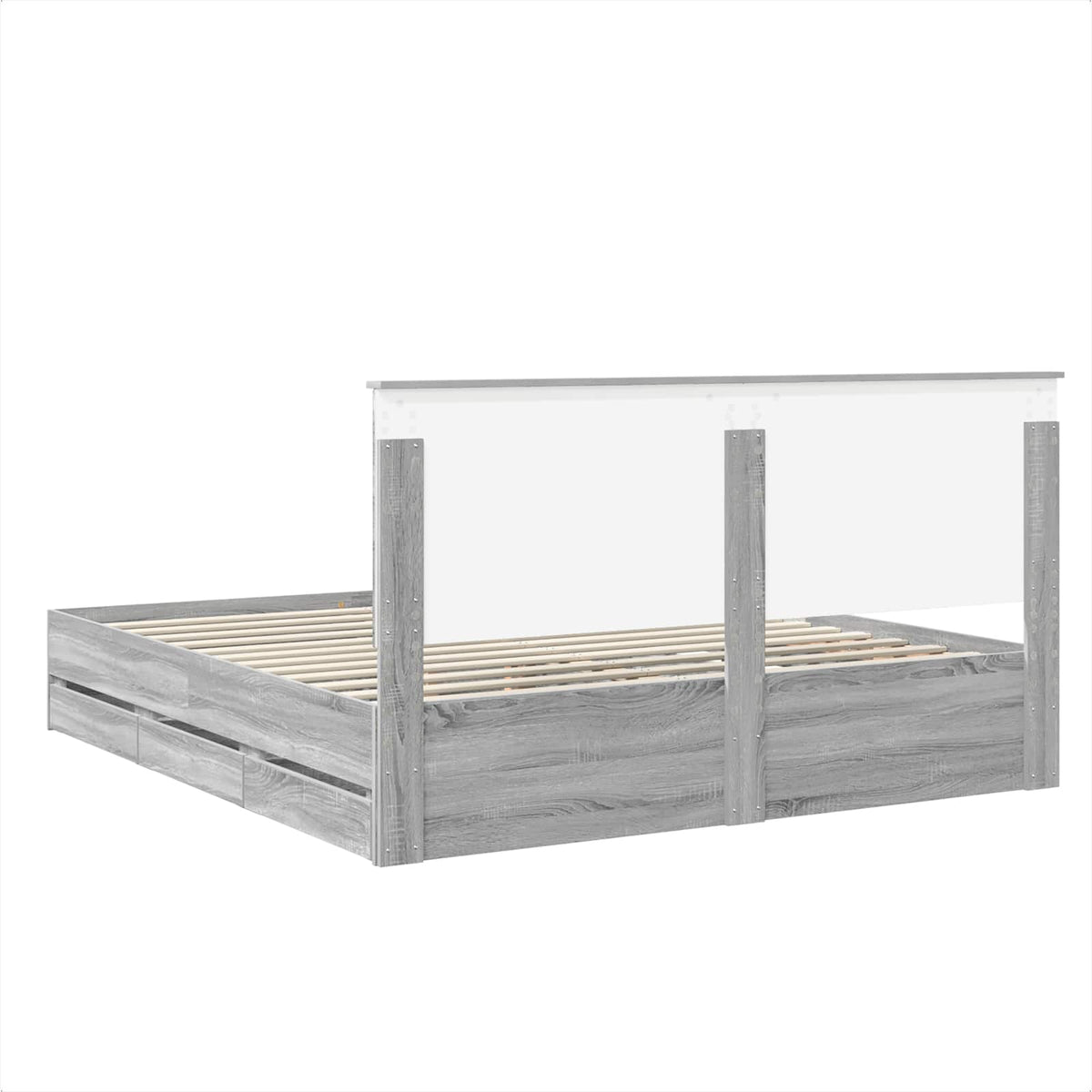 Bed Frame with Drawer Grey Sonoma 180 x 200 cm Engineer Wood