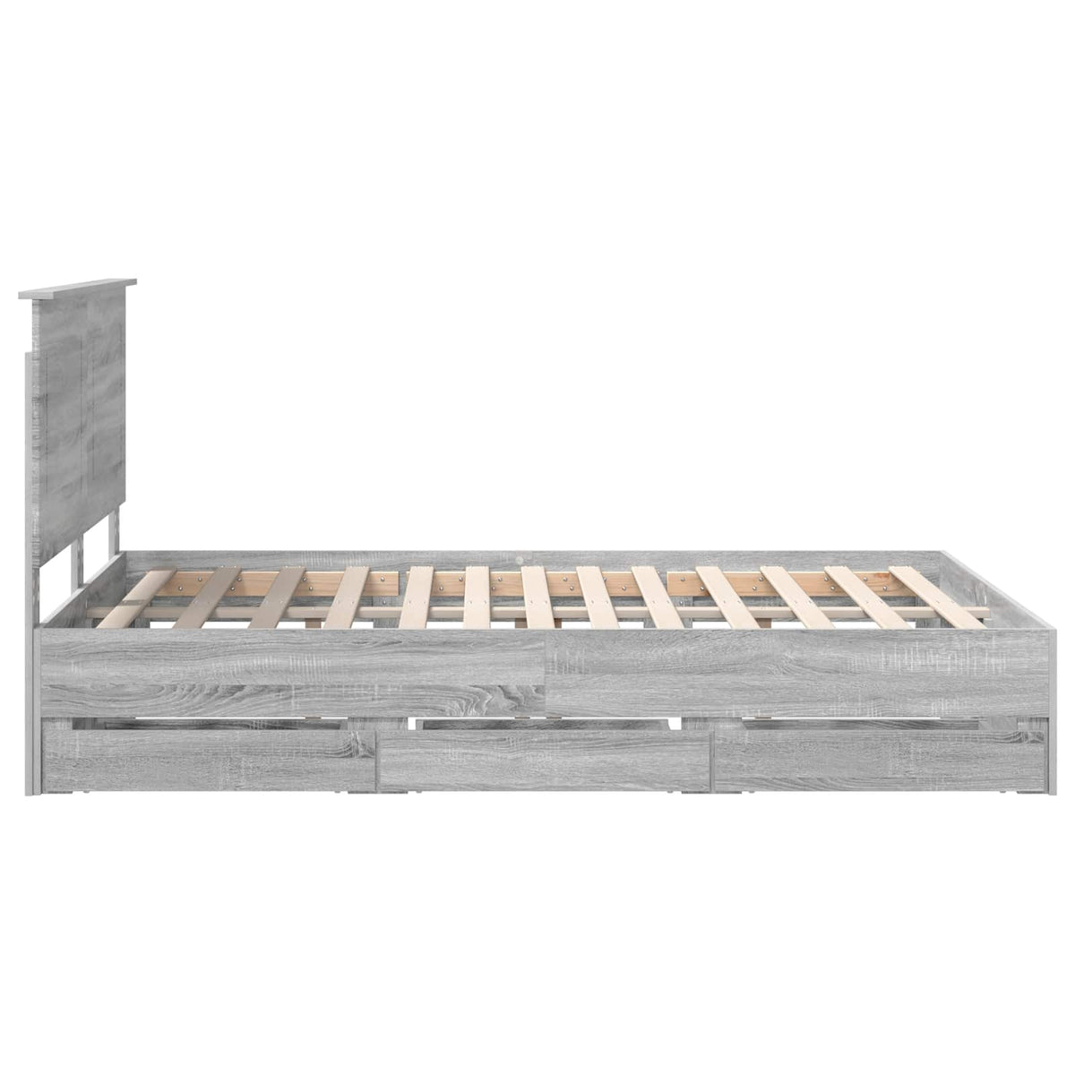Bed Frame with Drawer Grey Sonoma 160 x 200 cm Engineer Wood