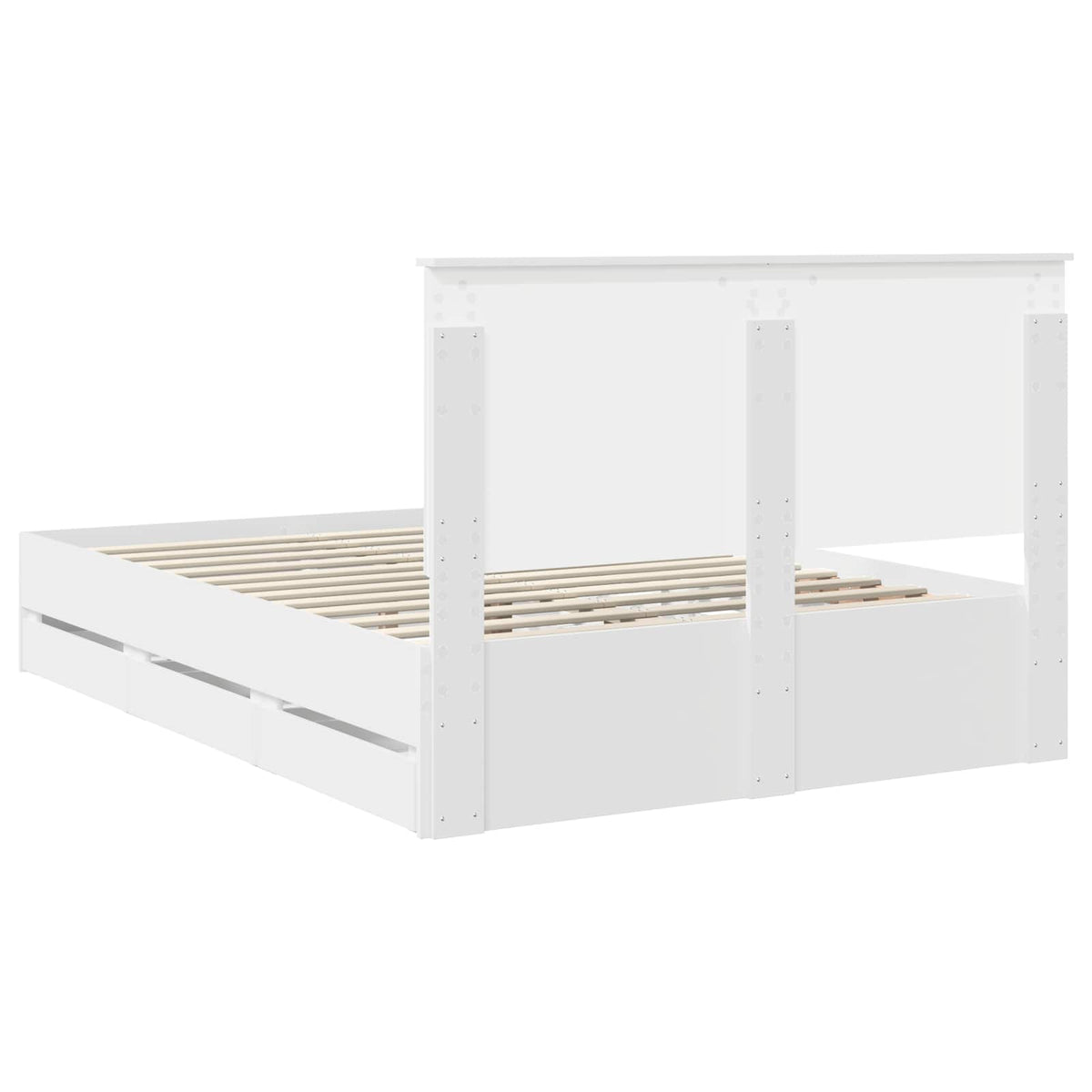 Bed Frame with Drawer White 150 x 200 cm Engineer Wood