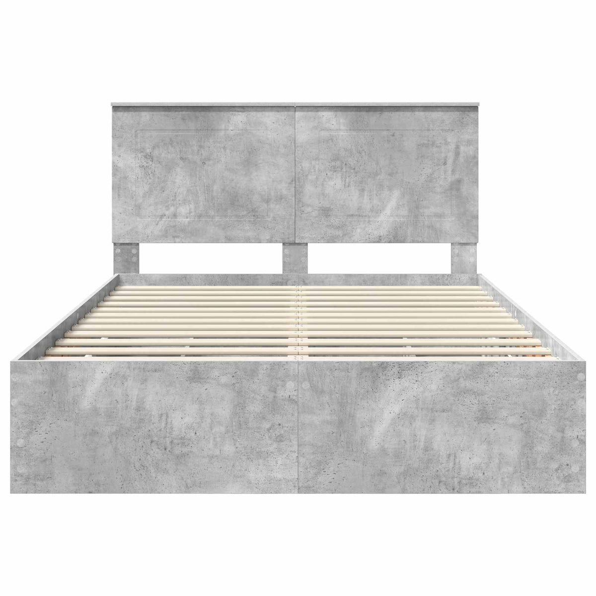 Bed Frame with Drawer Concrete Grey 150 x 200 cm Engineer Wood