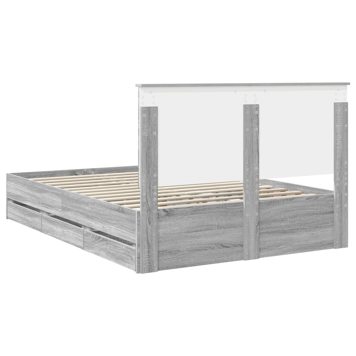 Bed Frame with Drawer Grey Sonoma 140 x 200 cm Engineer Wood