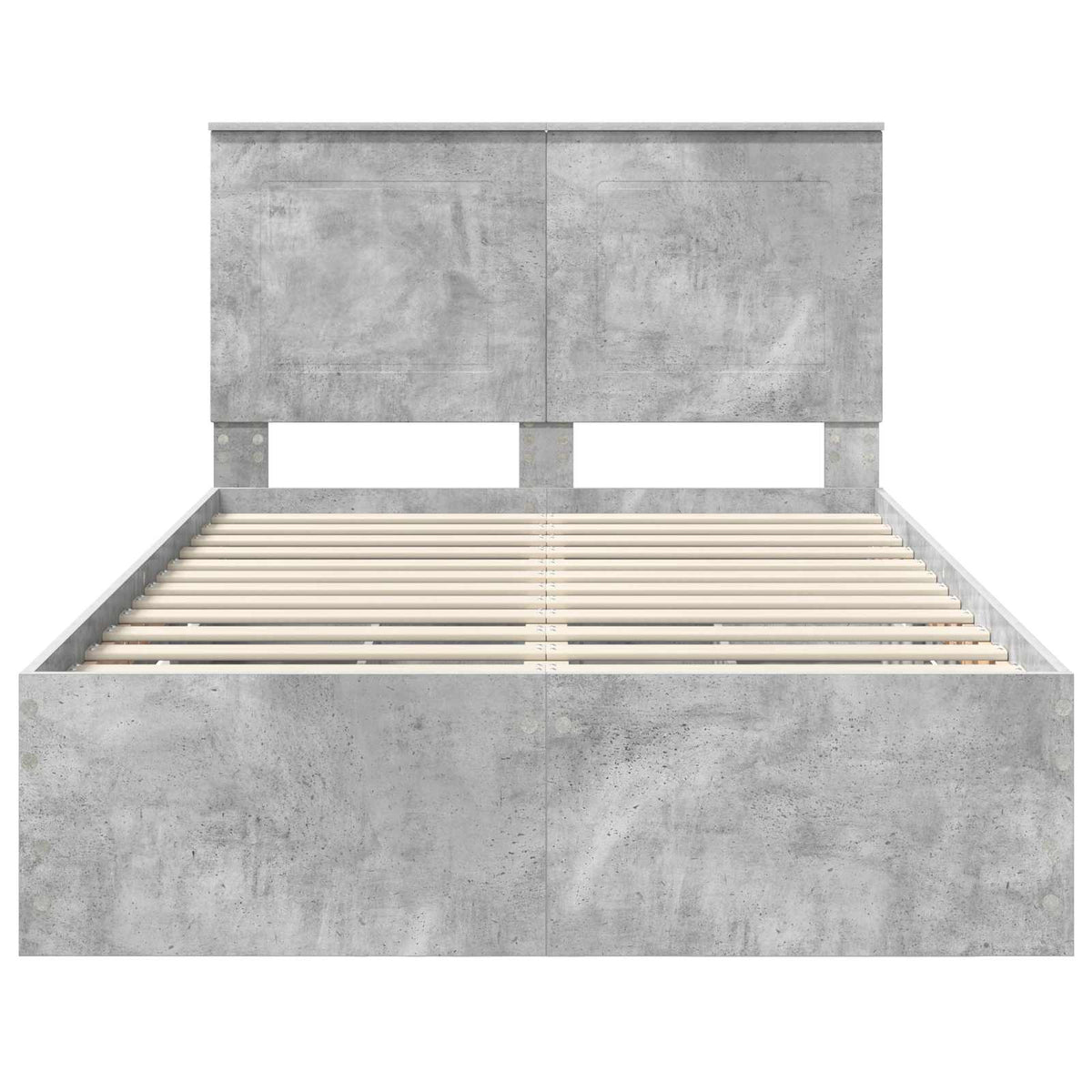 Bed Frame with Drawer Concrete Grey 135 x 190 cm Engineer Wood