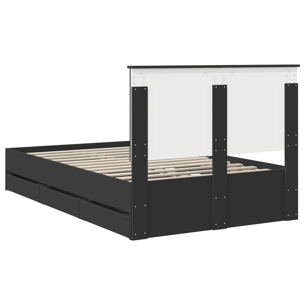 Bed Frame with Drawer Black 120 x 190 cm Engineer Wood