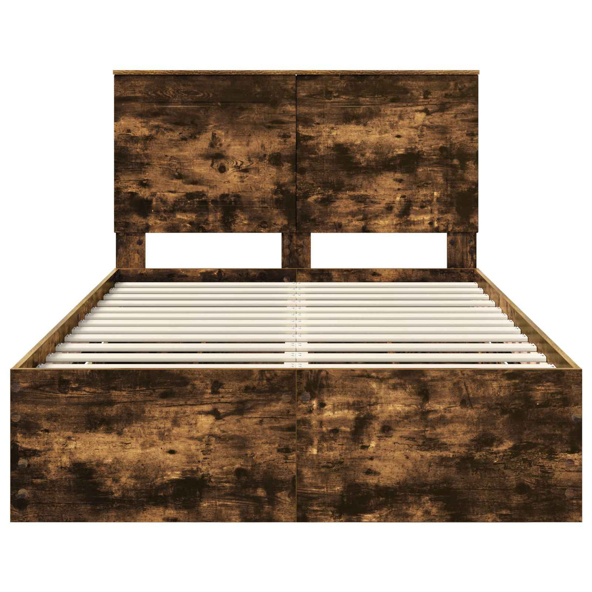 Bed Frame with Drawer Smoked Oak 120 x 190 cm Engineer Wood