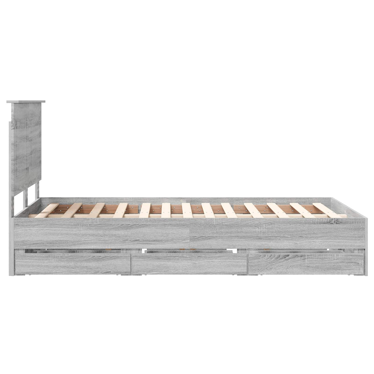 Bed Frame with Drawer Grey Sonoma 120 x 190 cm Engineer Wood