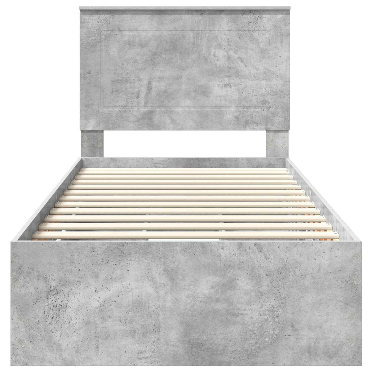 Bed Frame with Drawer Concrete Grey 90 x 190 cm Engineer Wood