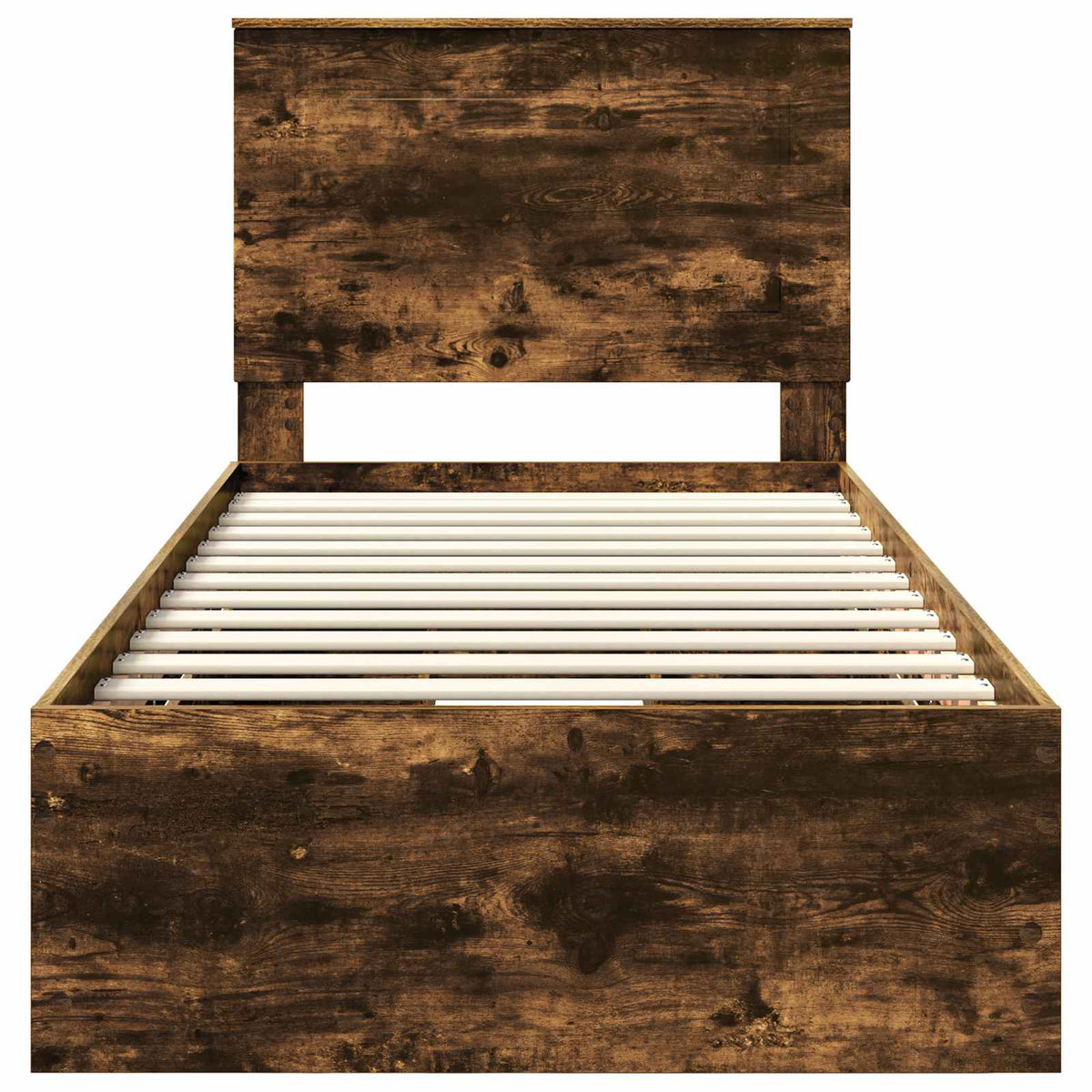 Bed Frame with Drawer Smoked Oak 90 x 190 cm Engineer Wood