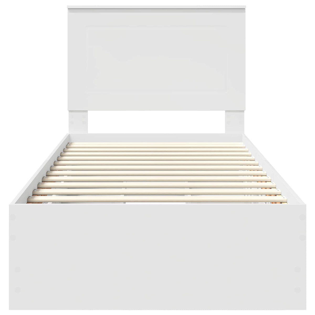 Bed Frame with Drawer White 75 x 190 cm Engineer Wood