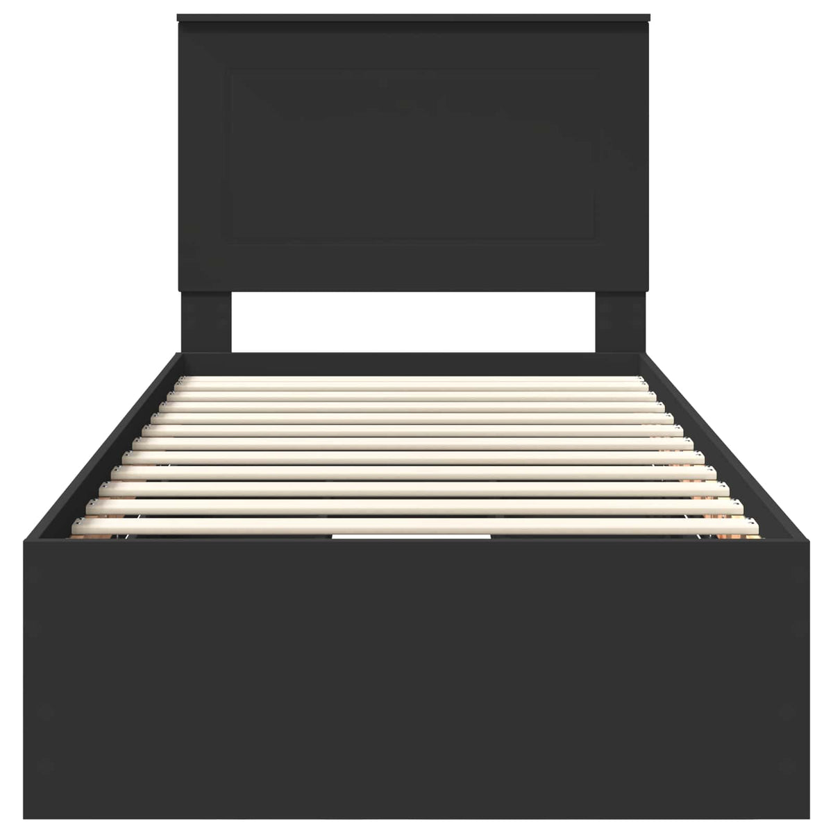 Bed Frame with Drawer Black 75 x 190 cm Engineer Wood