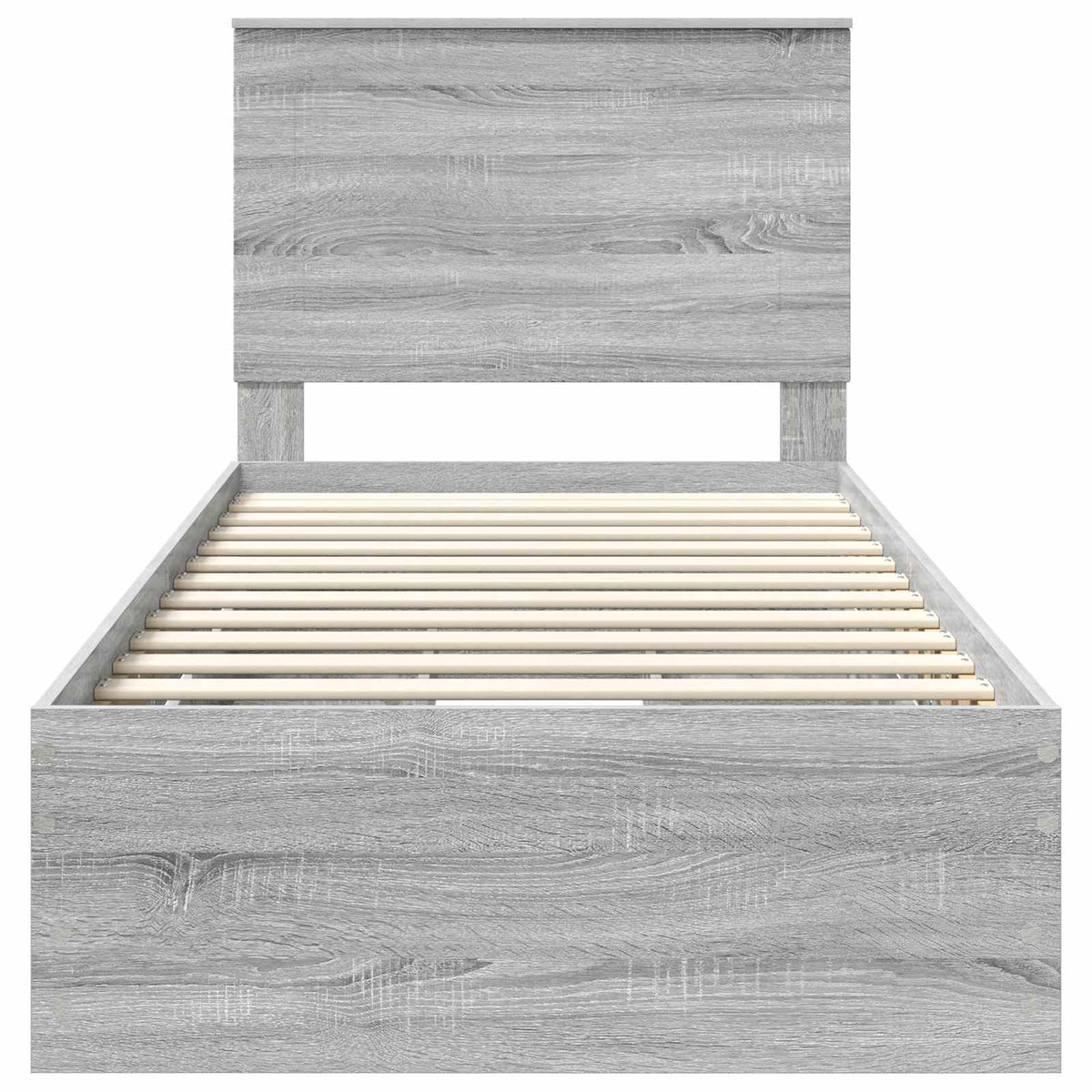 Bed Frame with Drawer Grey Sonoma 75 x 190 cm Engineer Wood