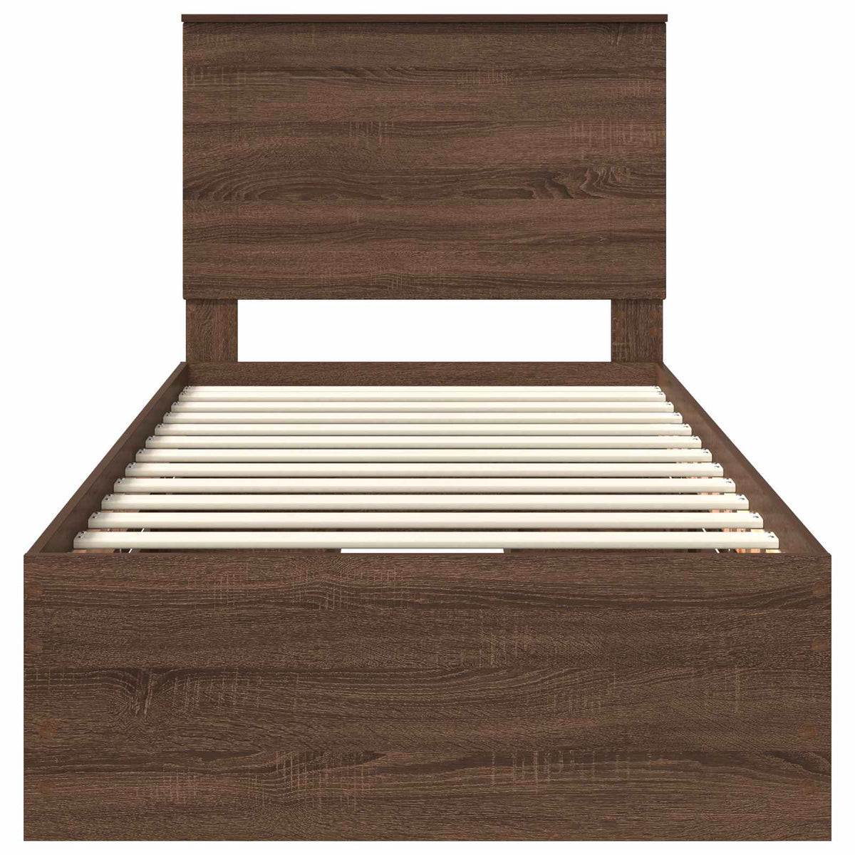 Bed Frame with Drawer Brown Oak 75 x 190 cm Engineer Wood