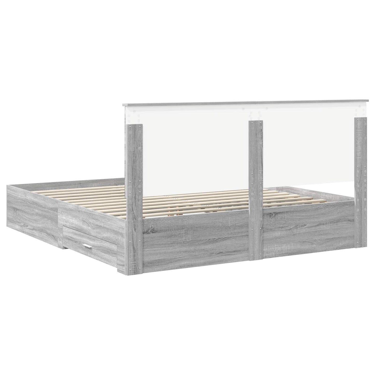 Storage Bed Grey Sonoma 200 x 200 cm Engineered Wood