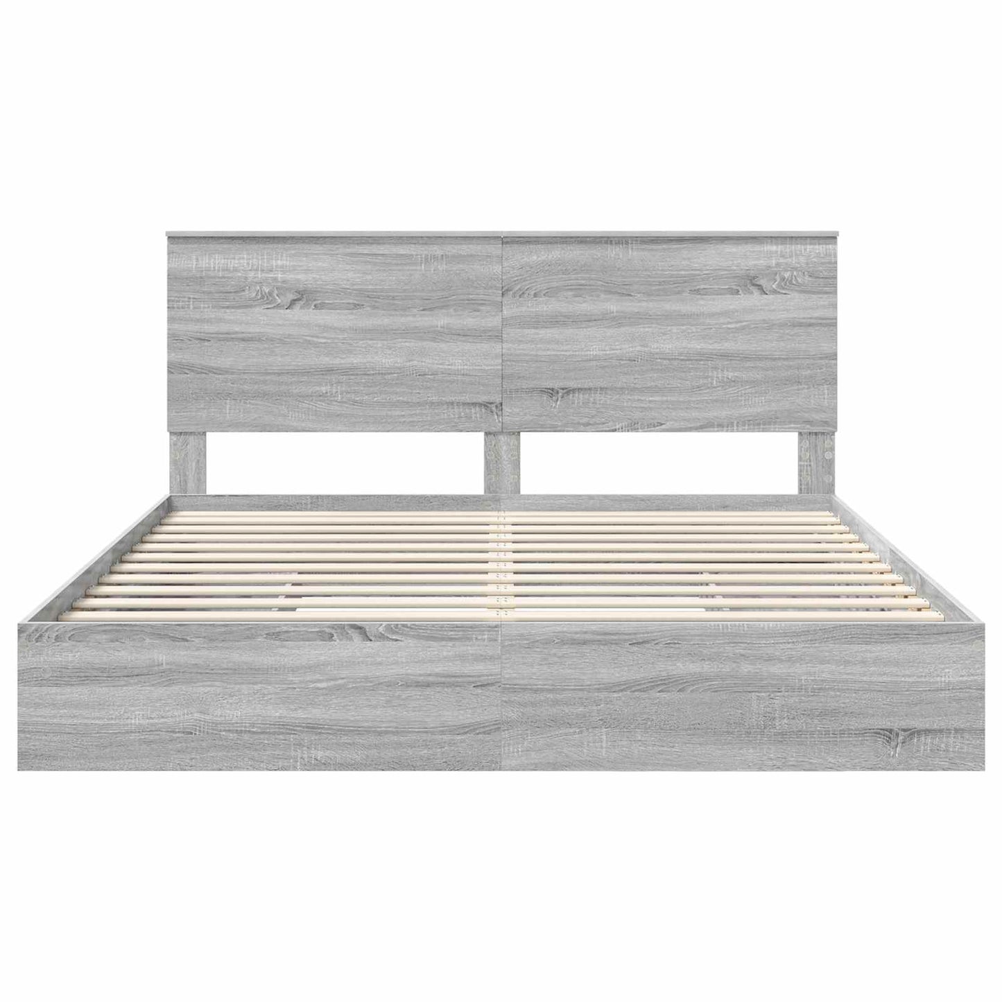 Storage Bed Grey Sonoma 200 x 200 cm Engineered Wood