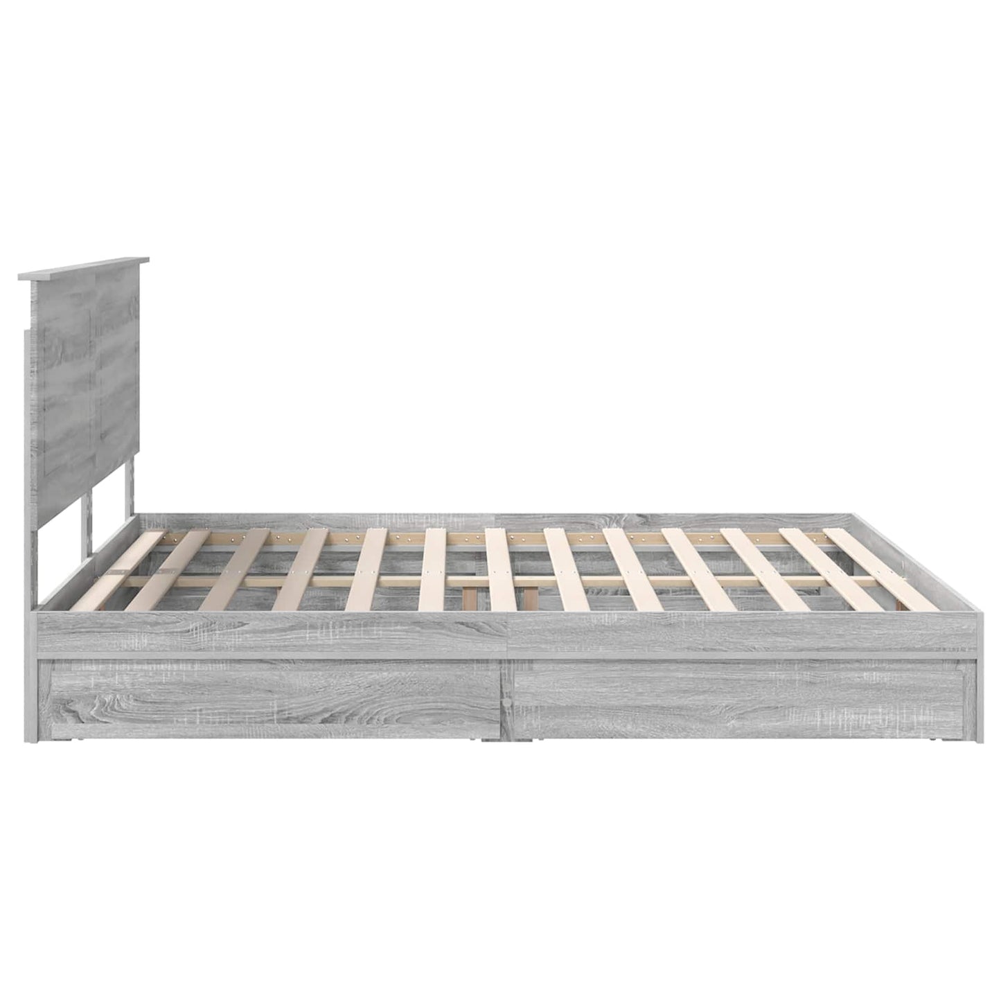 Storage Bed Grey Sonoma 200 x 200 cm Engineered Wood