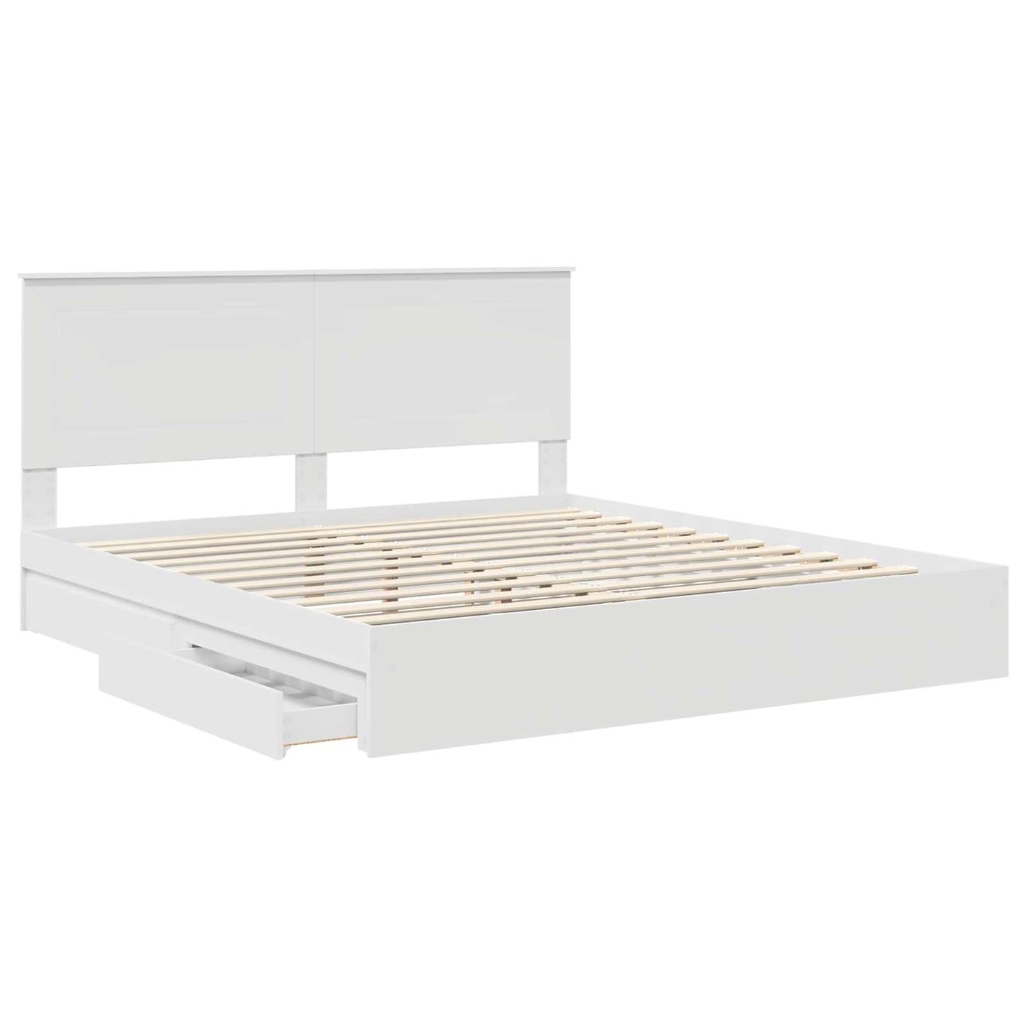 Storage Bed with Headboard White 180 x 200 cm Engineered Wood