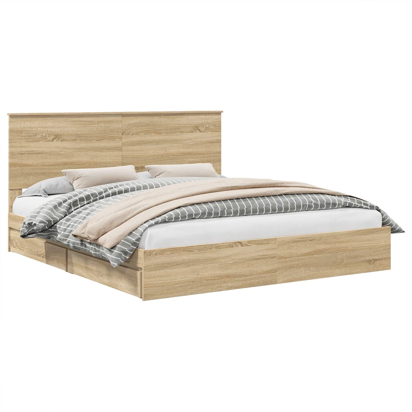 Storage Bed with Drawer Sonoma Oak 180 x 200 cm Engineered Wood
