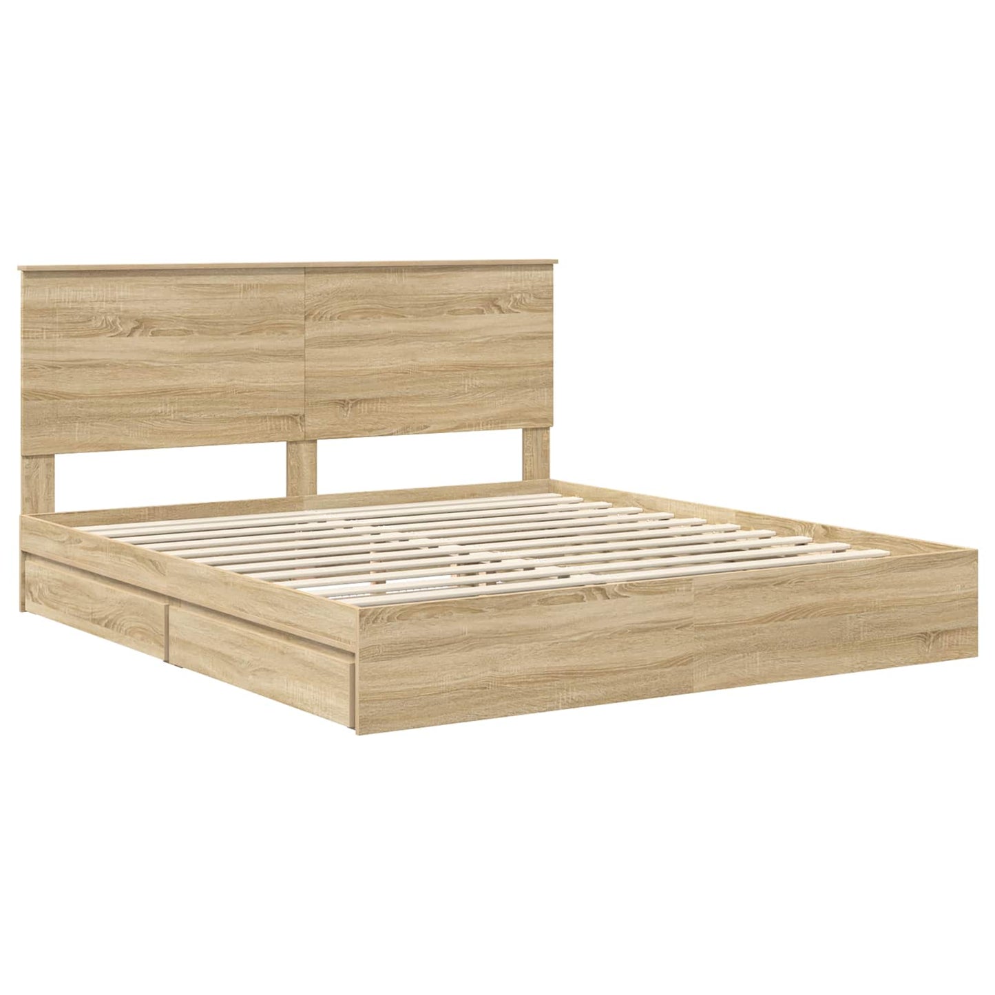 Storage Bed with Drawer Sonoma Oak 180 x 200 cm Engineered Wood
