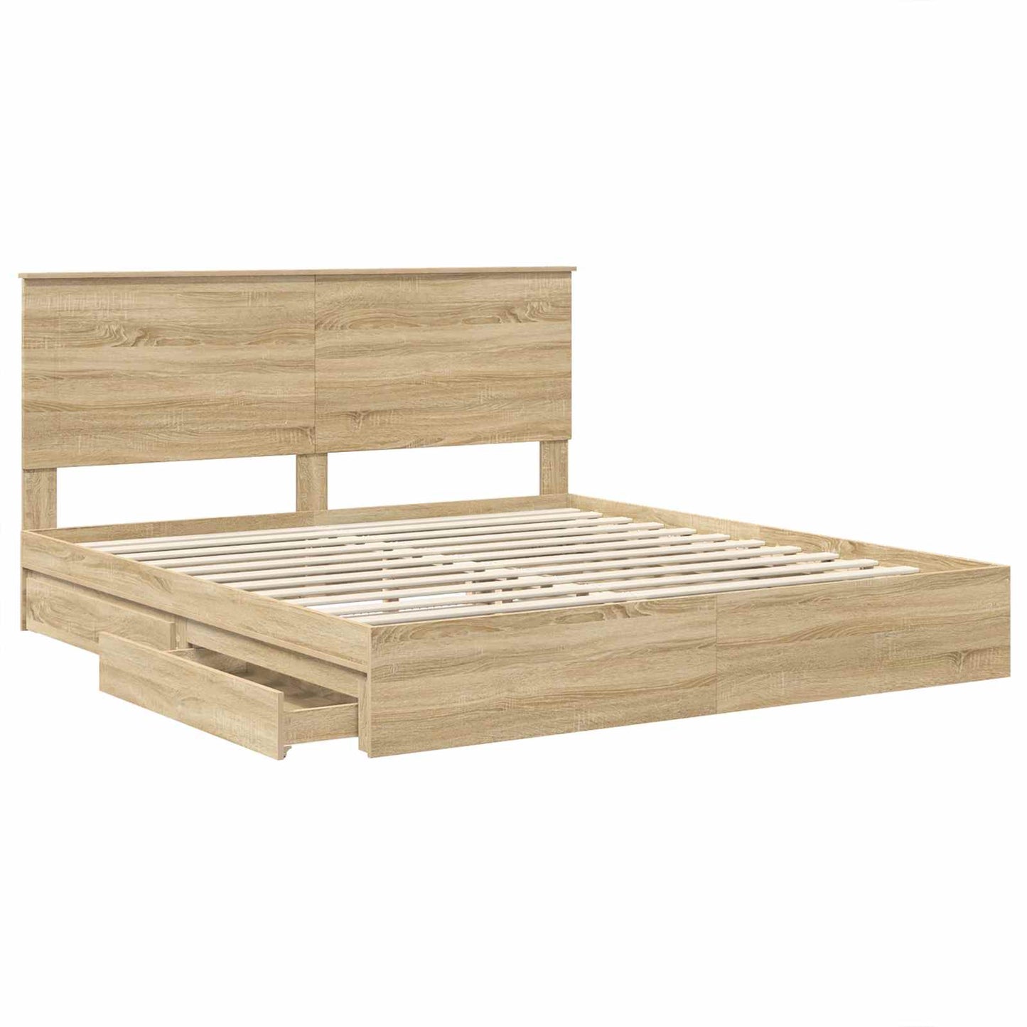 Storage Bed with Drawer Sonoma Oak 180 x 200 cm Engineered Wood