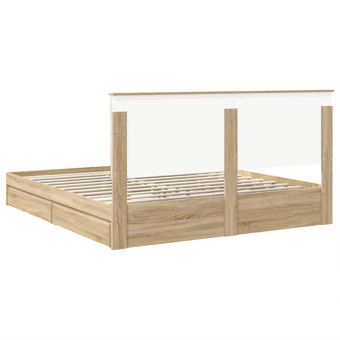 Storage Bed with Drawer Sonoma Oak 180 x 200 cm Engineered Wood
