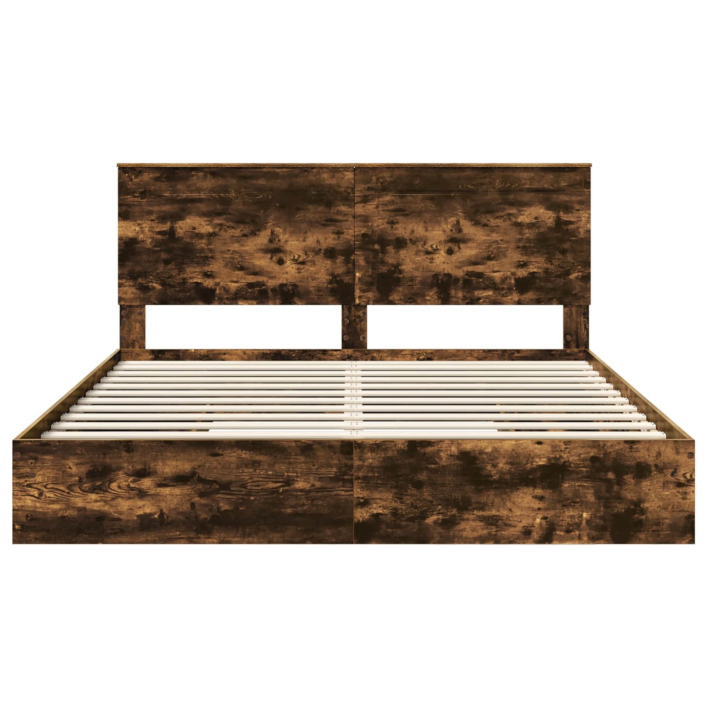 Storage Bed with Drawer Smoked Oak 180 x 200 cm Engineered Wood