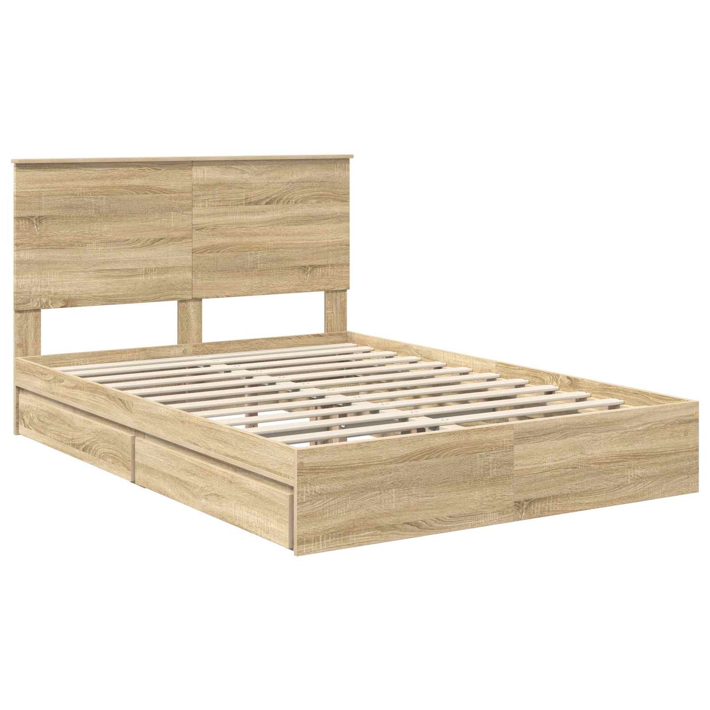 Storage Bed with Drawer Sonoma Oak 160 x 200 cm Engineered Wood