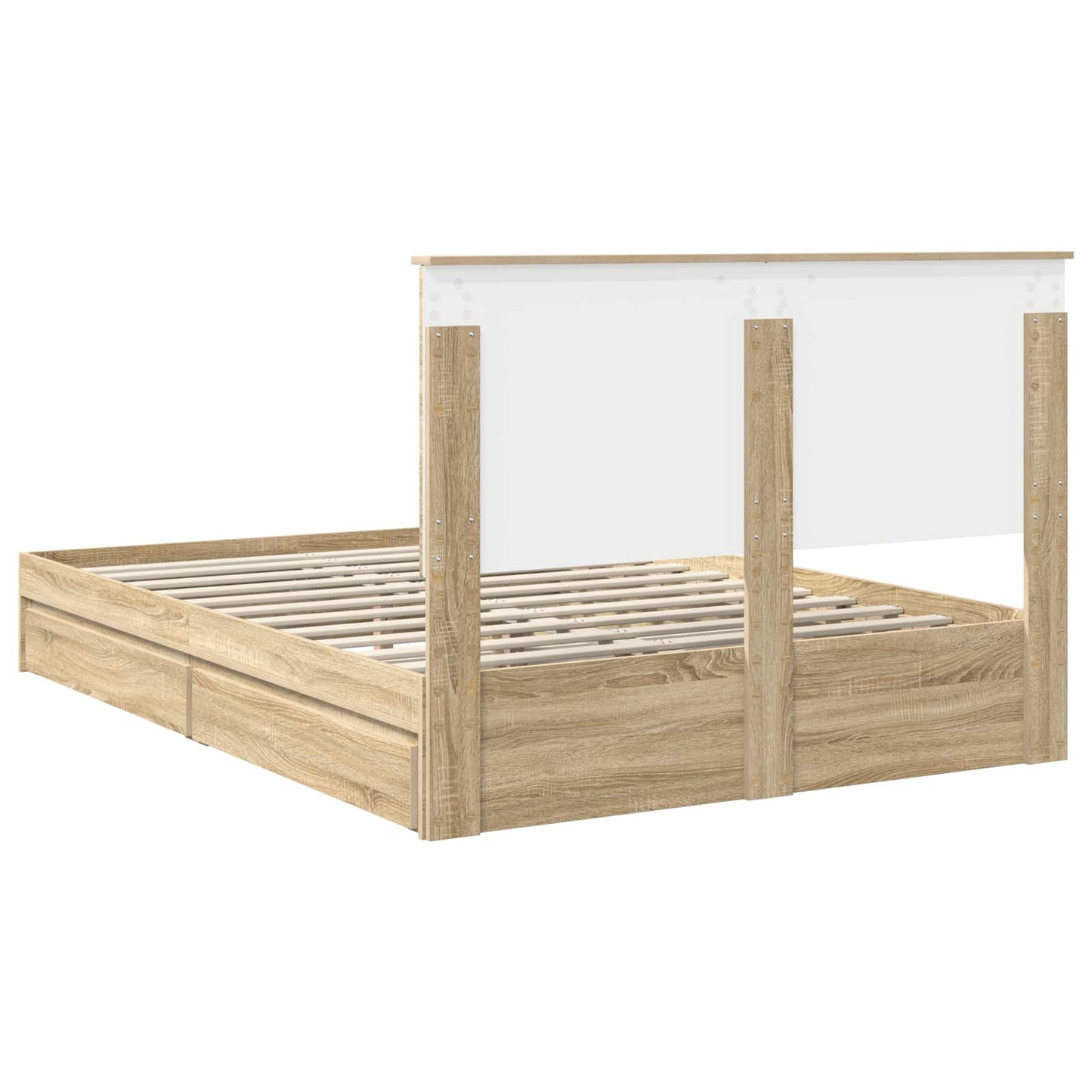 Storage Bed with Drawer Sonoma Oak 160 x 200 cm Engineered Wood