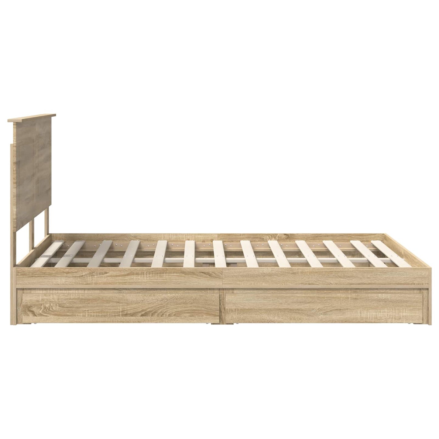 Storage Bed with Drawer Sonoma Oak 160 x 200 cm Engineered Wood