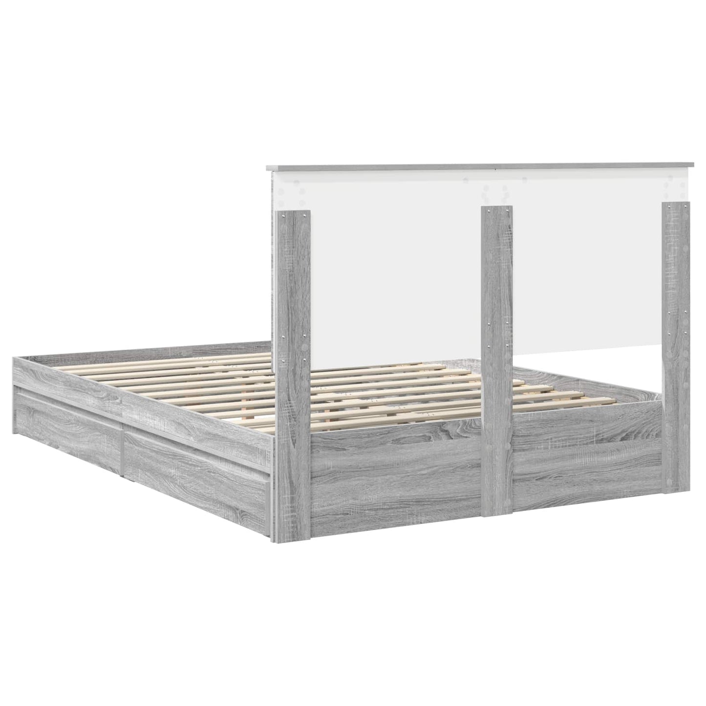 Storage Bed Grey Sonoma 160 x 200 cm Engineered Wood
