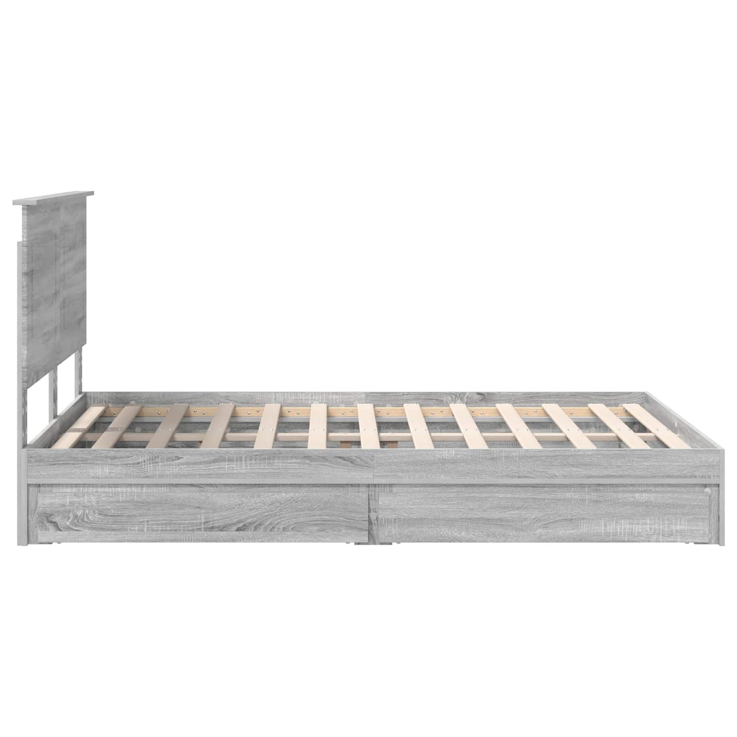 Storage Bed Grey Sonoma 160 x 200 cm Engineered Wood