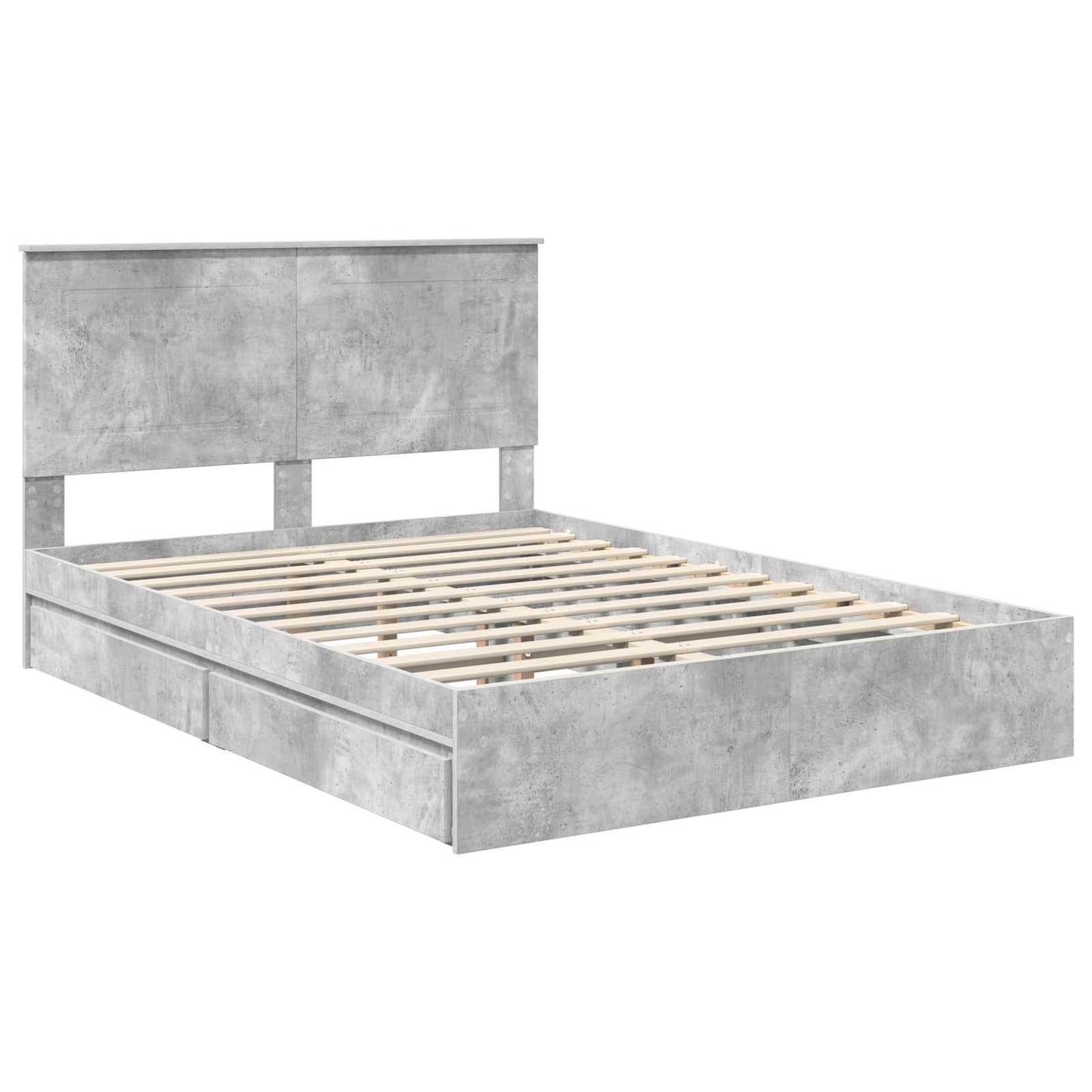 Storage Bed Concrete Grey 150 x 200 cm Engineered Wood