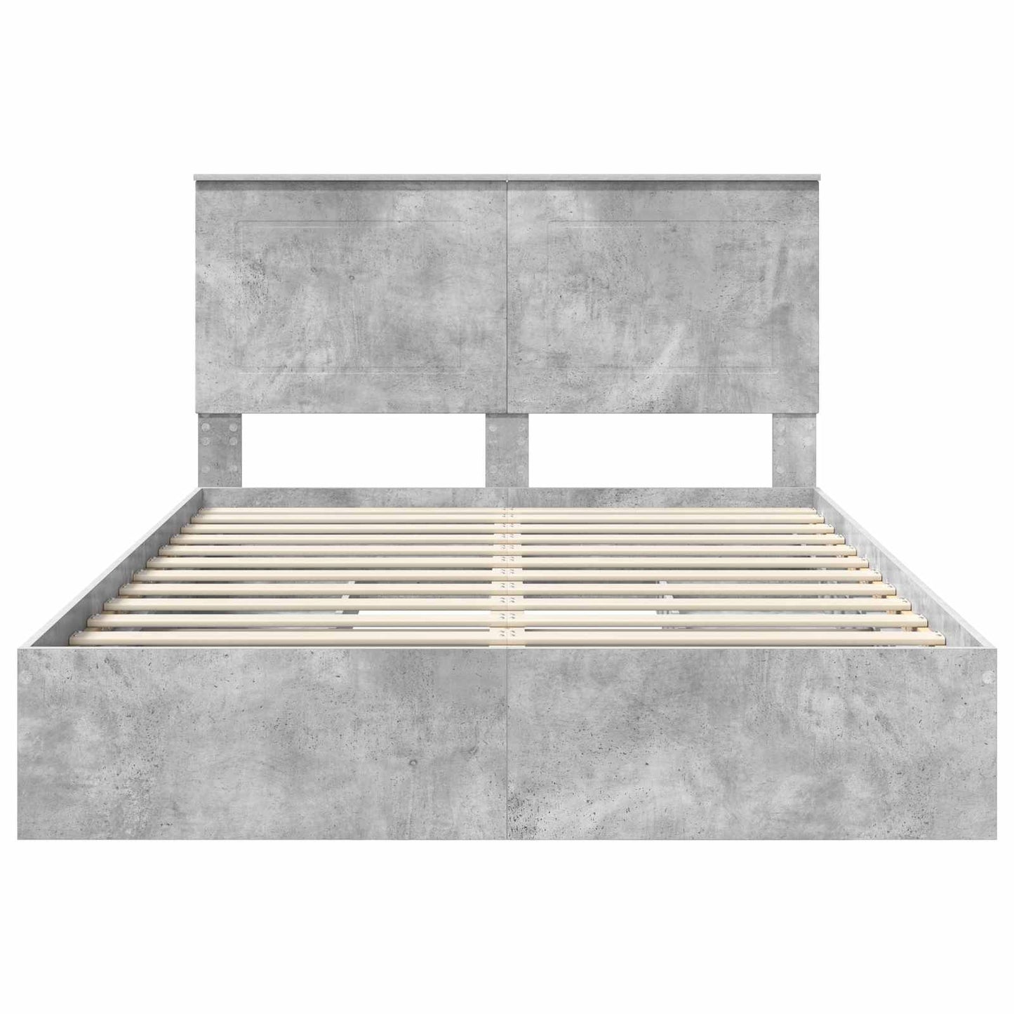 Storage Bed Concrete Grey 150 x 200 cm Engineered Wood