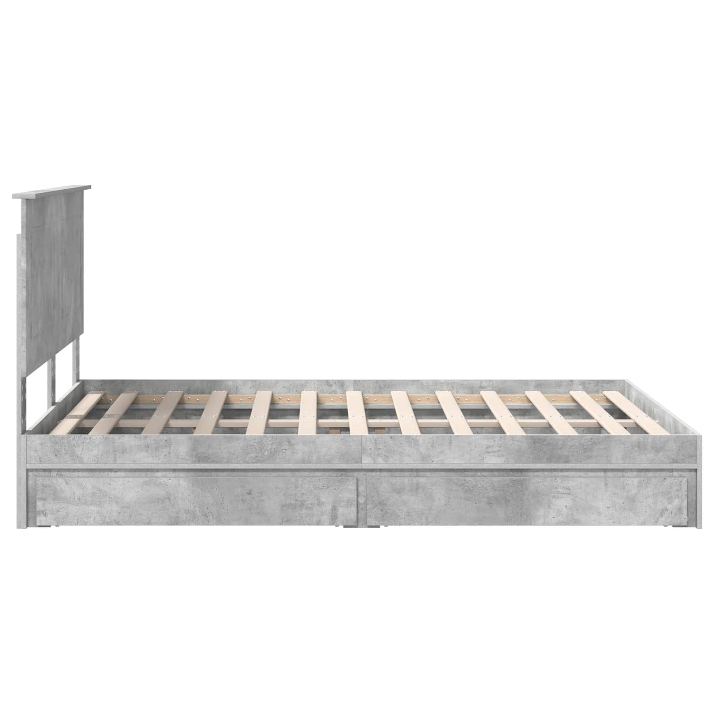 Storage Bed Concrete Grey 150 x 200 cm Engineered Wood