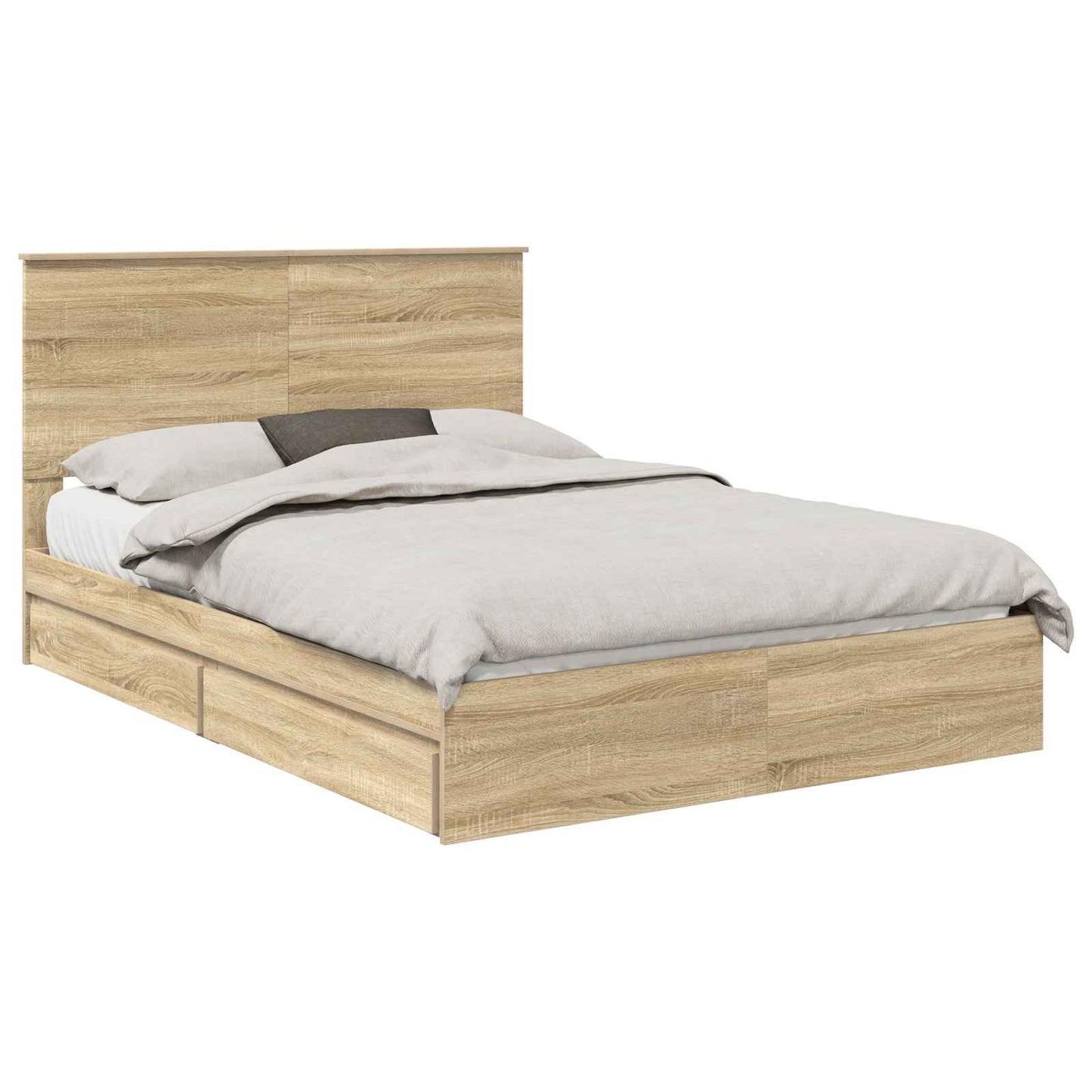 Storage Bed with Drawer Sonoma Oak 140 x 190 cm Engineered Wood