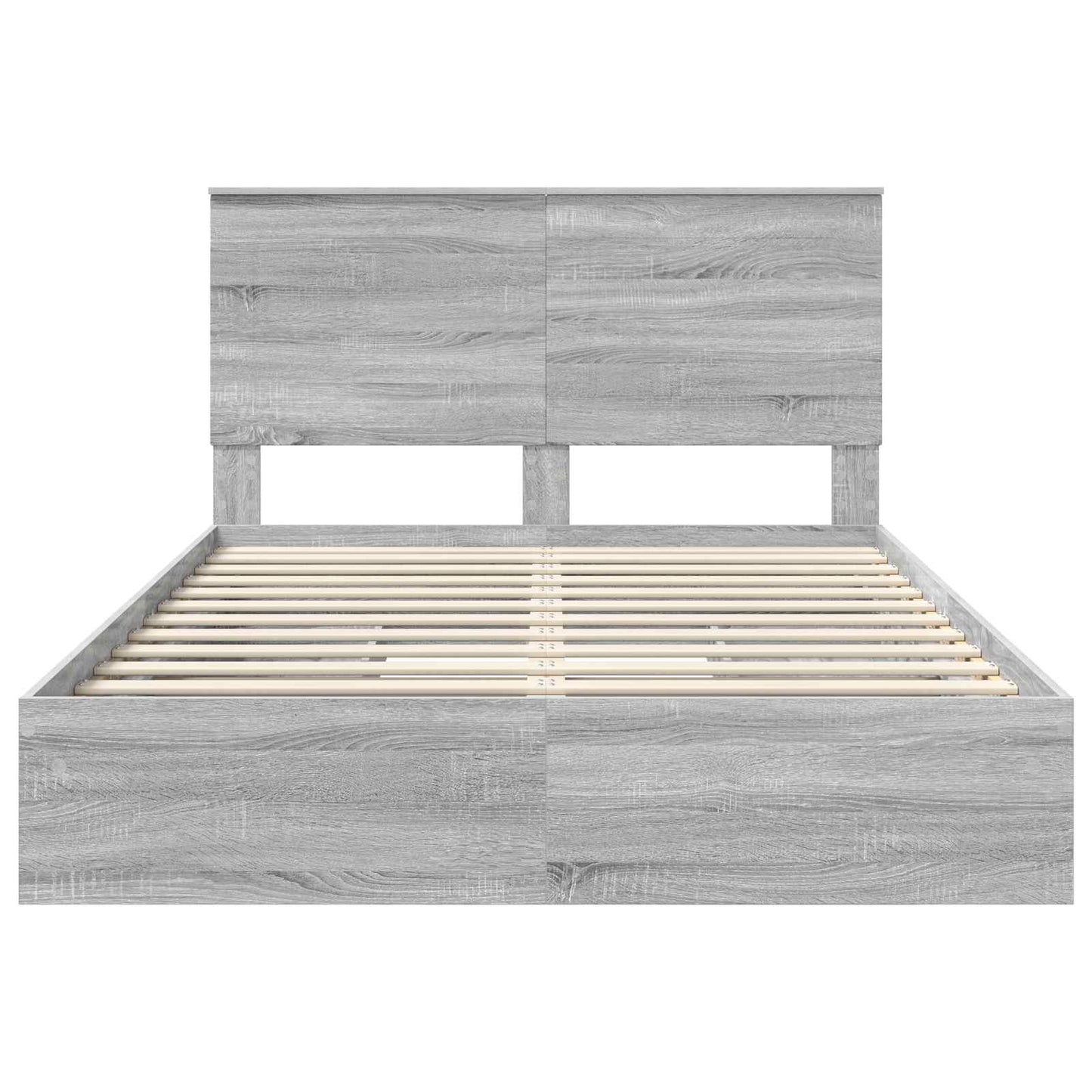 Storage Bed Grey Sonoma 140 x 200 cm Engineered Wood