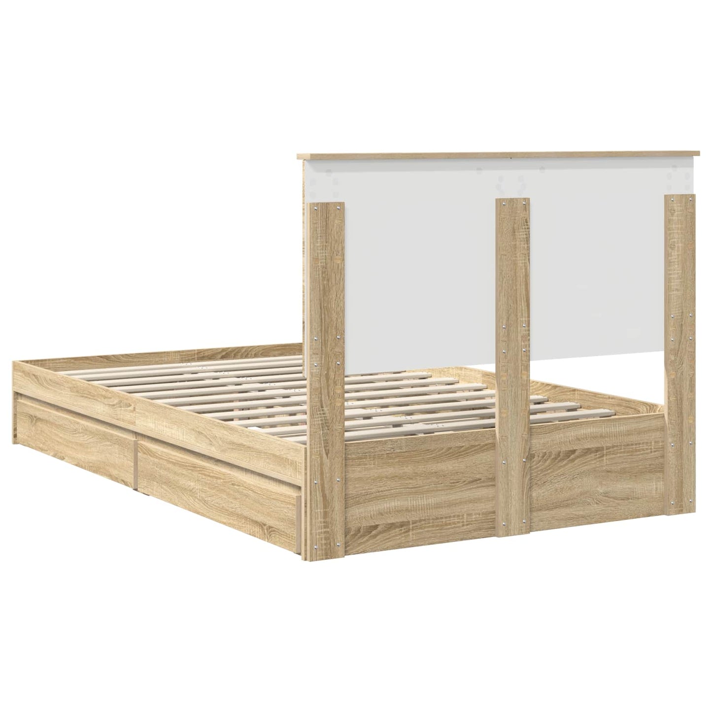 Storage Bed with Drawer Sonoma Oak 120 x 200 cm Engineered Wood