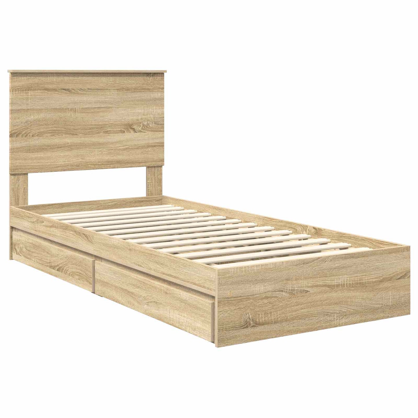 Storage Bed with Drawer Sonoma Oak 90 x 190 cm Engineered Wood