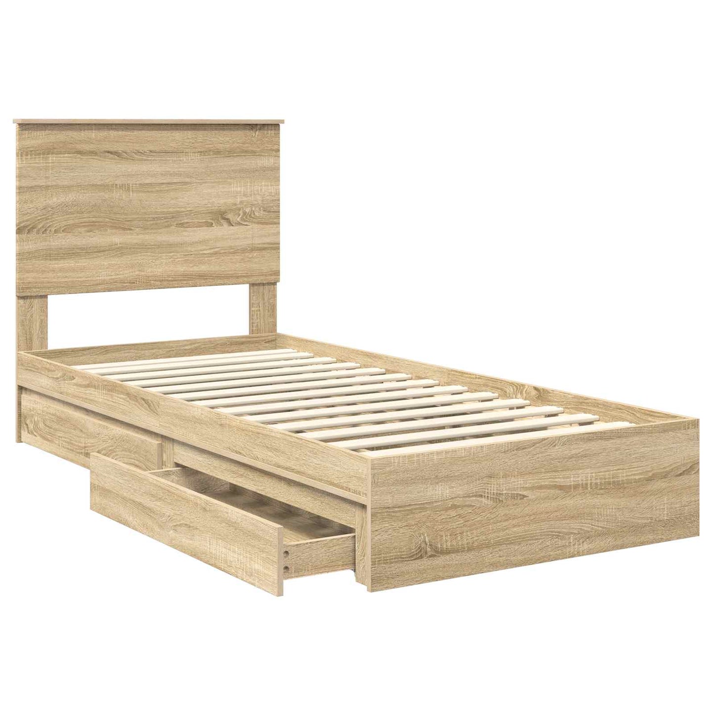Storage Bed with Drawer Sonoma Oak 90 x 190 cm Engineered Wood