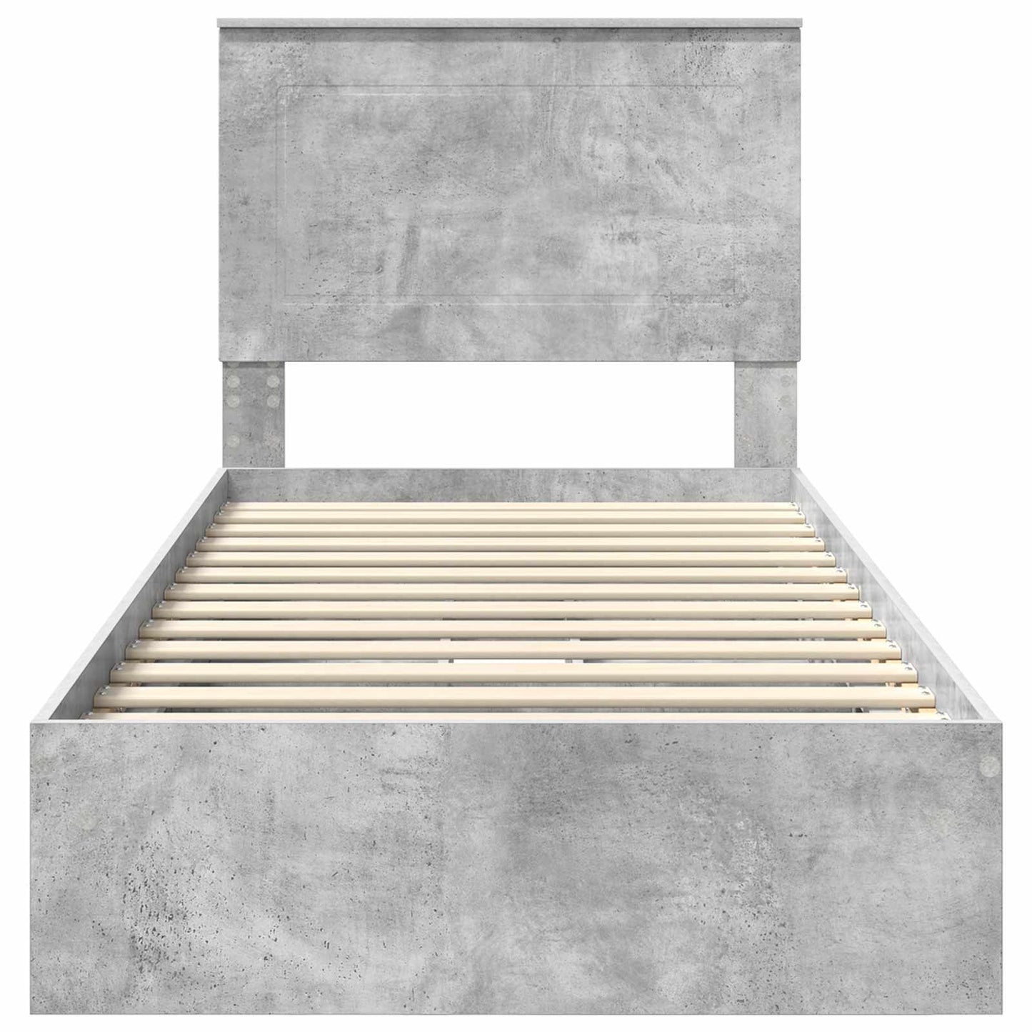 Storage Bed Concrete Grey 90 x 190 cm Engineered Wood