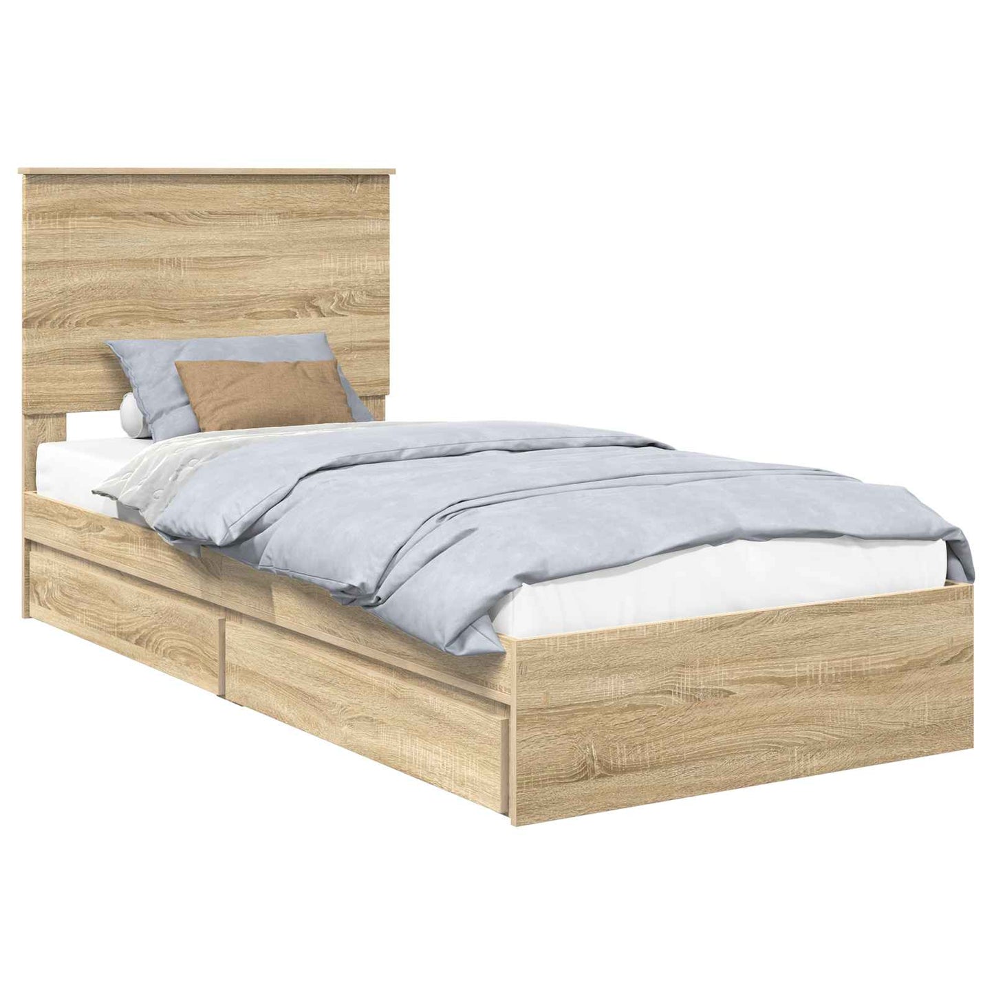 Storage Bed with Drawer Sonoma Oak 90 x 200 cm Engineered Wood