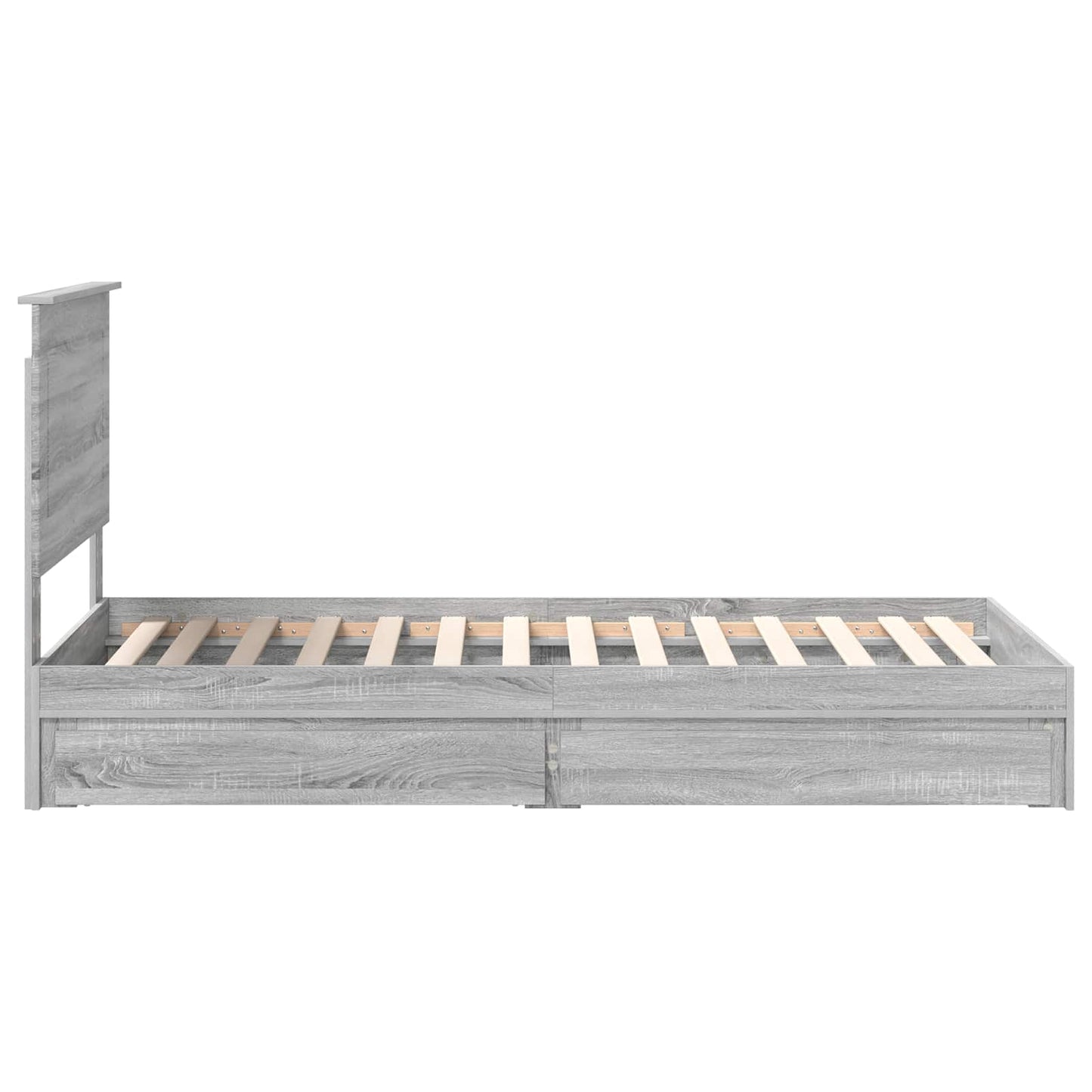 Storage Bed with Drawer Grey Sonoma 90 x 200 cm Engineered Wood