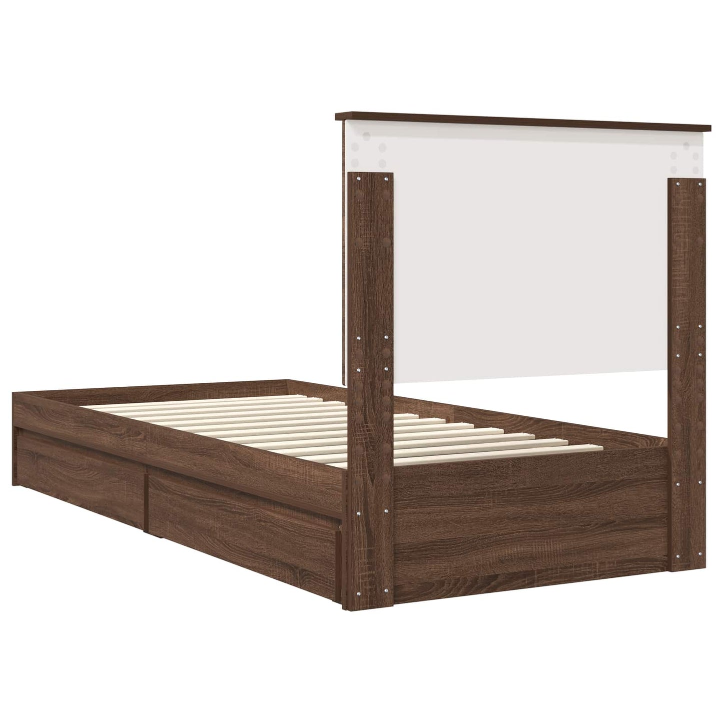 Storage Bed with Drawer Brown Oak 75 x 190 cm Engineered Wood