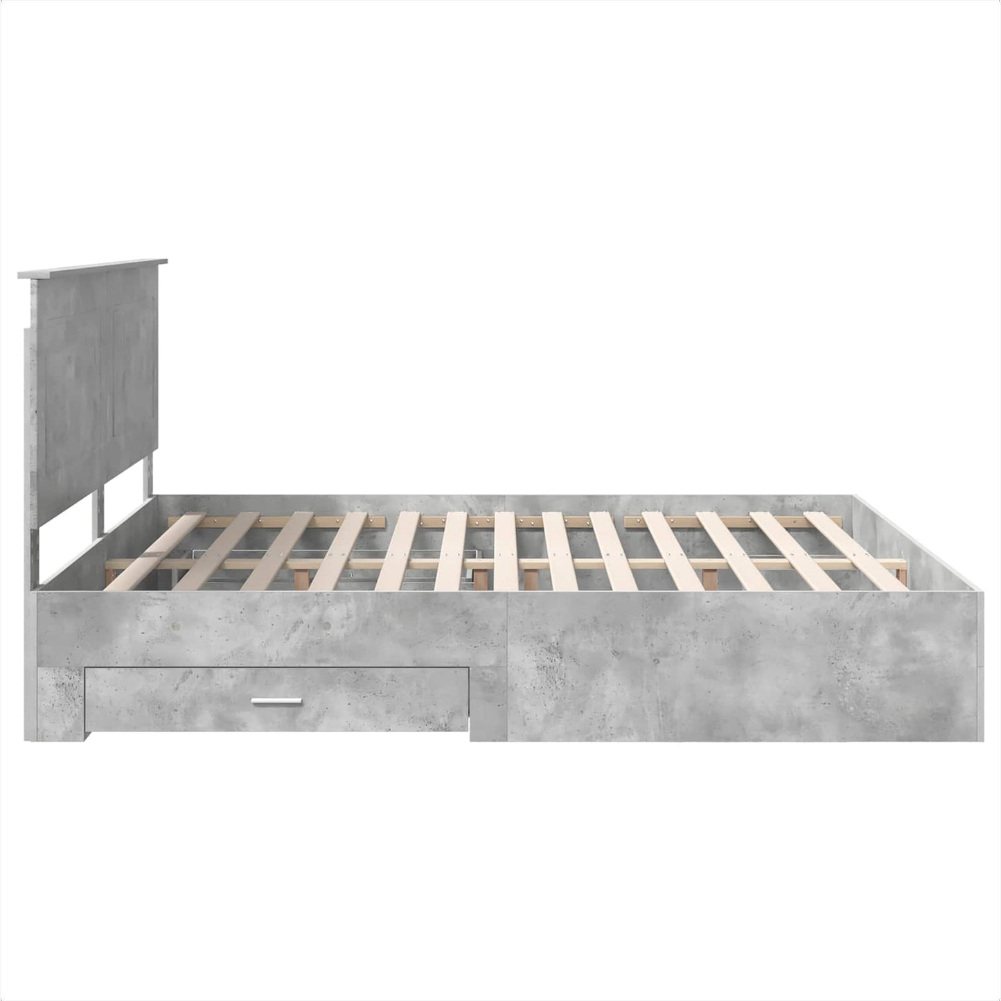 Bed Frame Concrete Grey 200 x 200 cm Engineered Wood