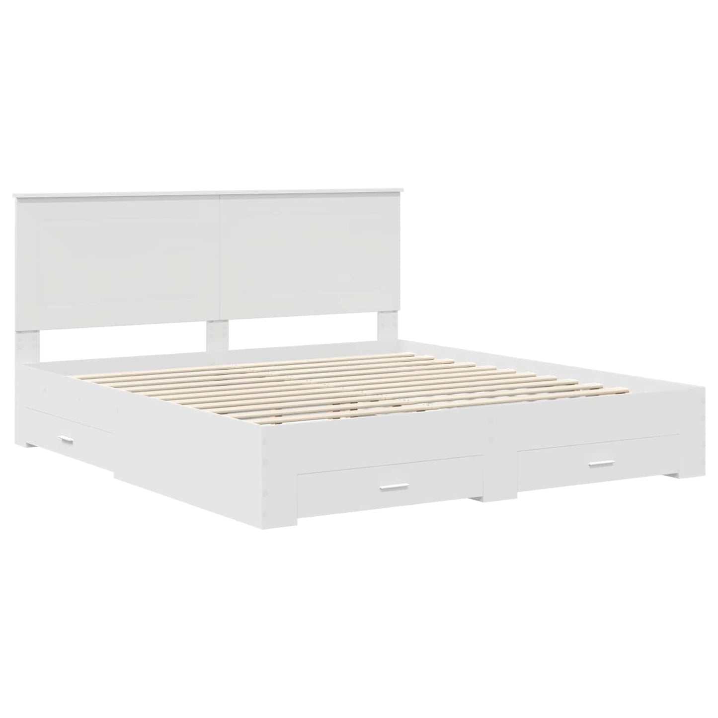 Bed Frame with Headboard White 180 x 200 cm Engineered Wood