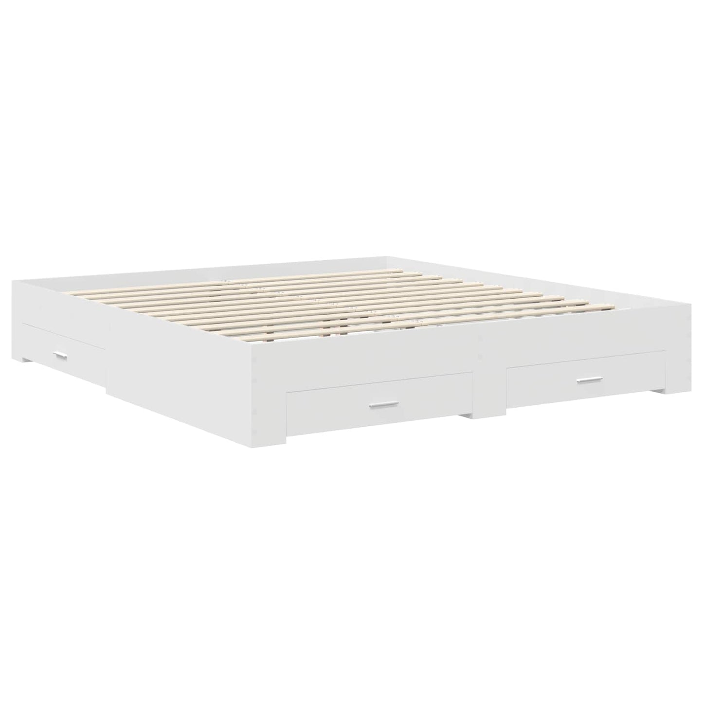 Bed Frame with Headboard White 180 x 200 cm Engineered Wood