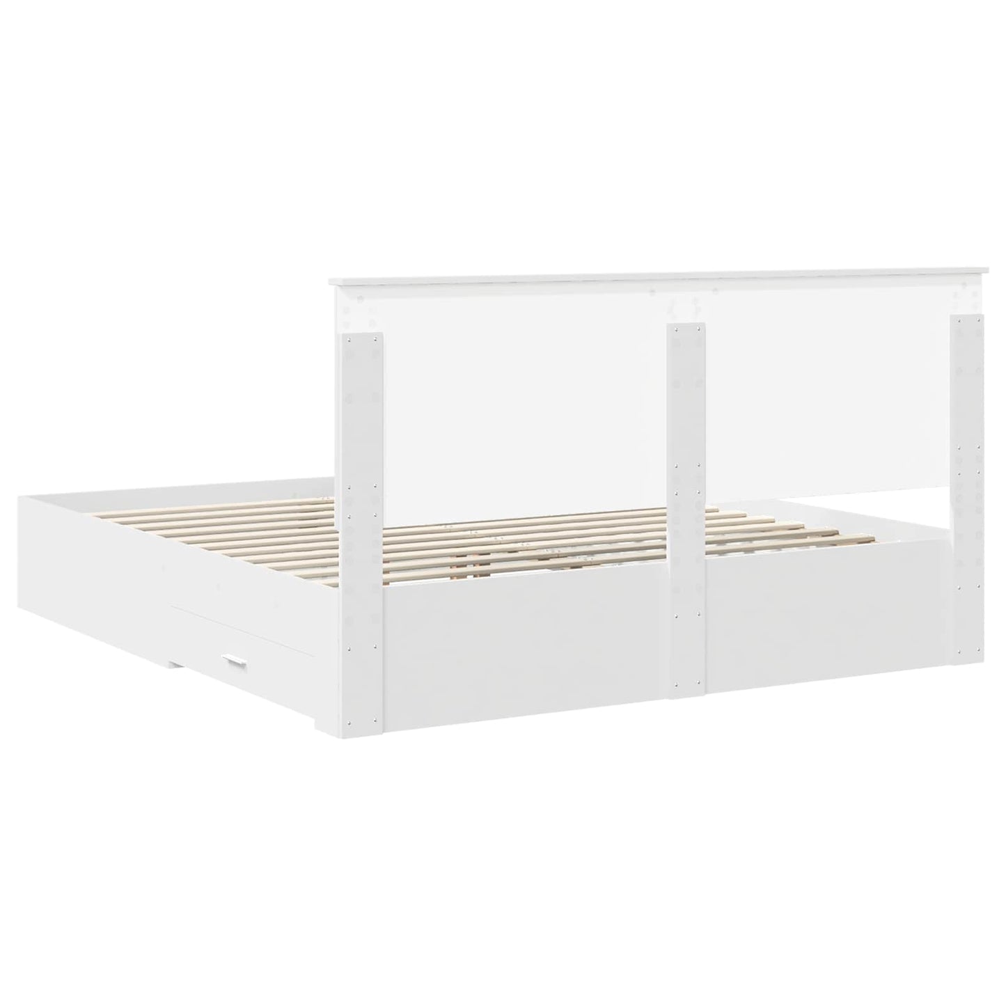 Bed Frame with Headboard White 180 x 200 cm Engineered Wood