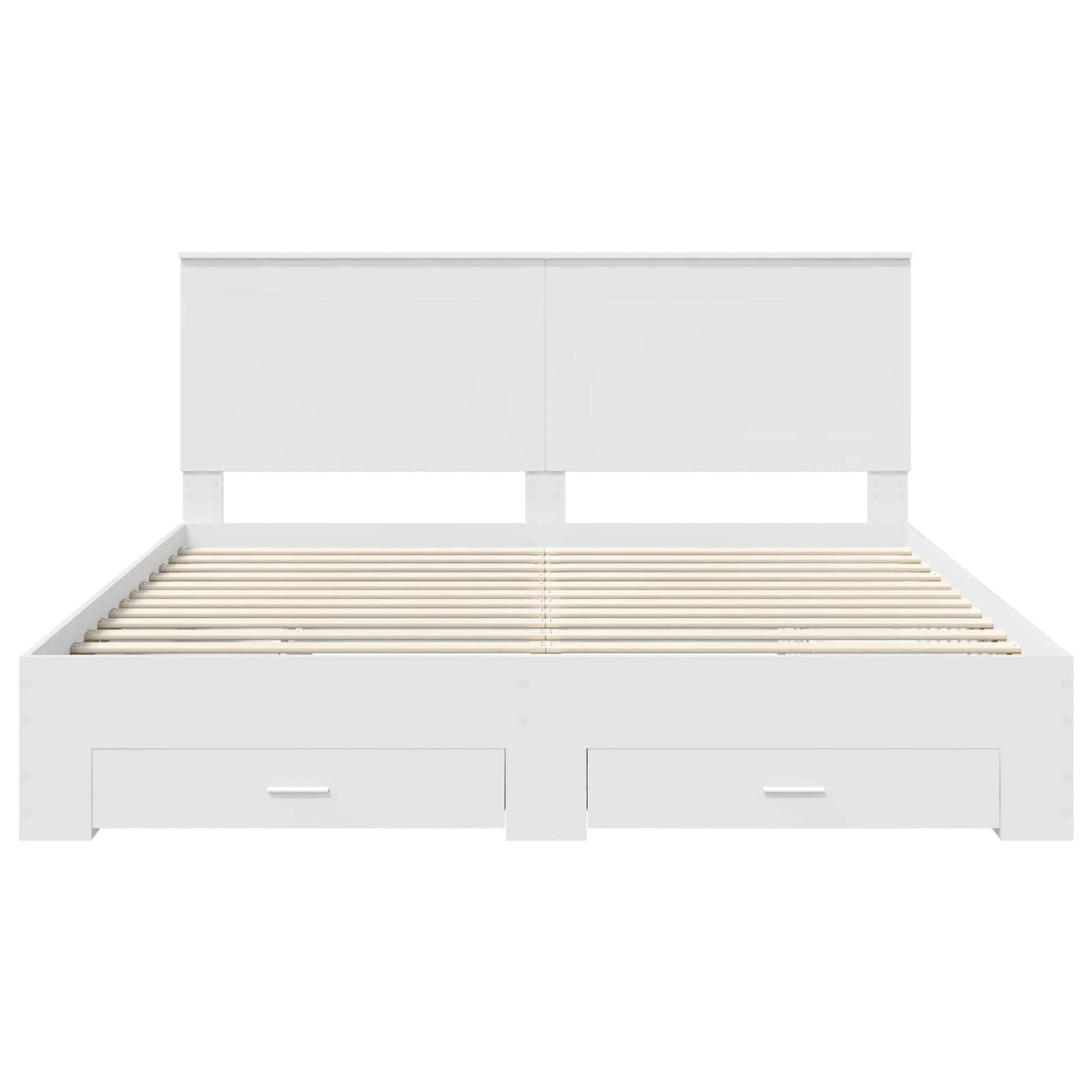 Bed Frame with Headboard White 180 x 200 cm Engineered Wood