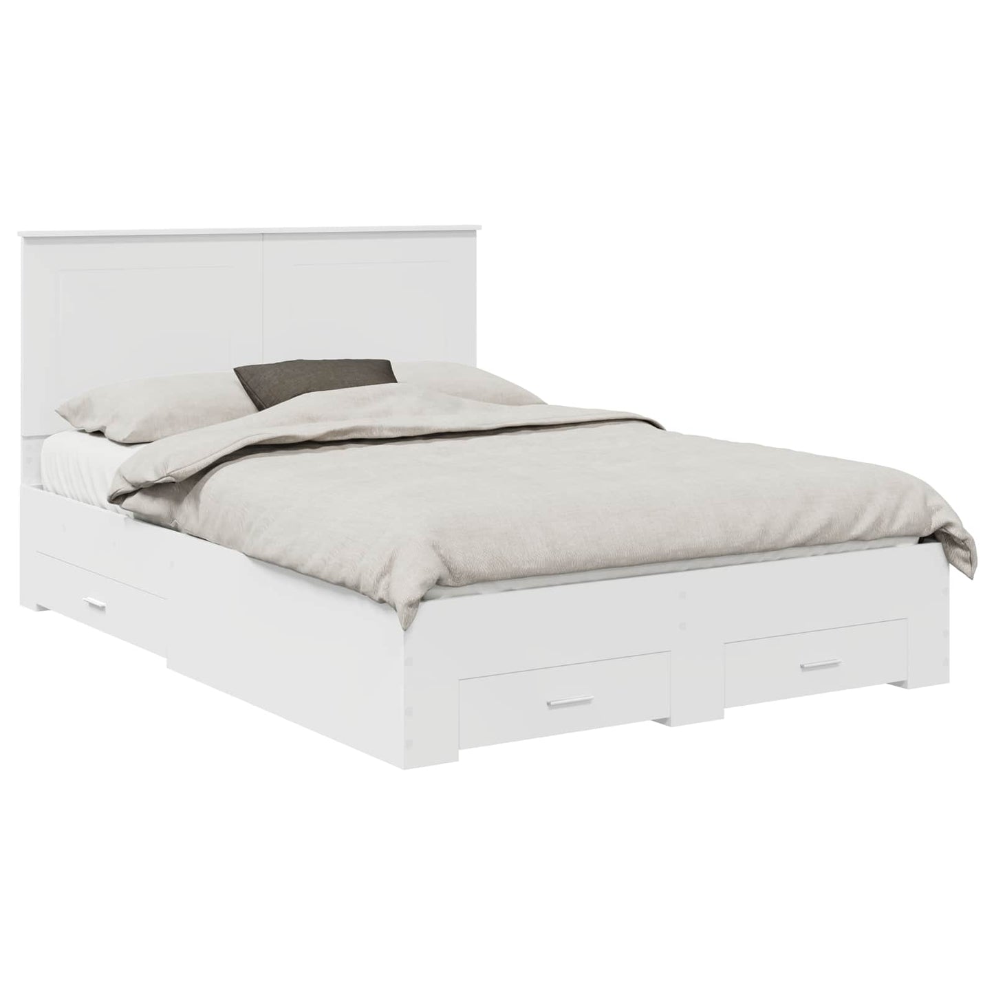 Bed Frame with Headboard White 160 x 200 cm Engineered Wood