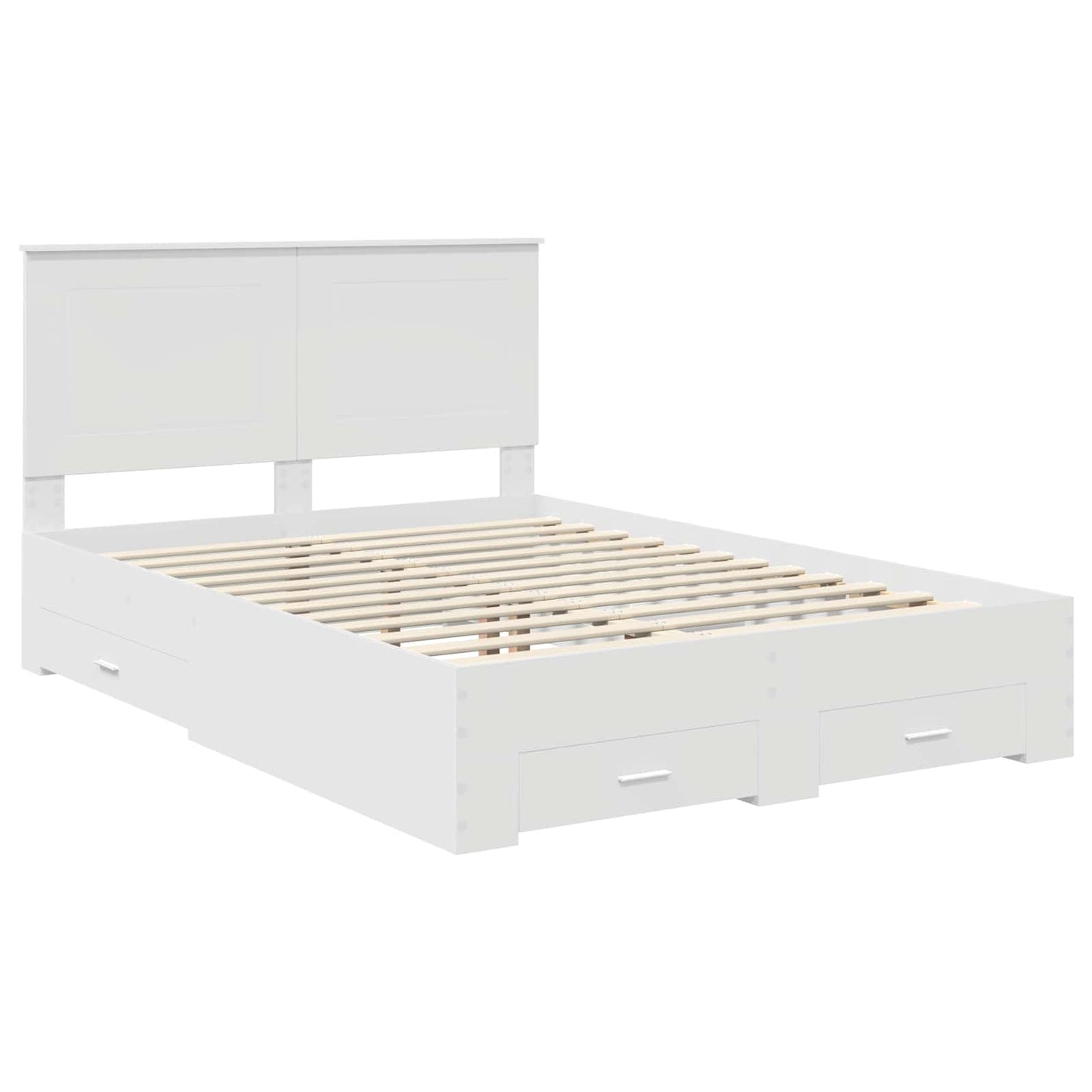 Bed Frame with Headboard White 160 x 200 cm Engineered Wood