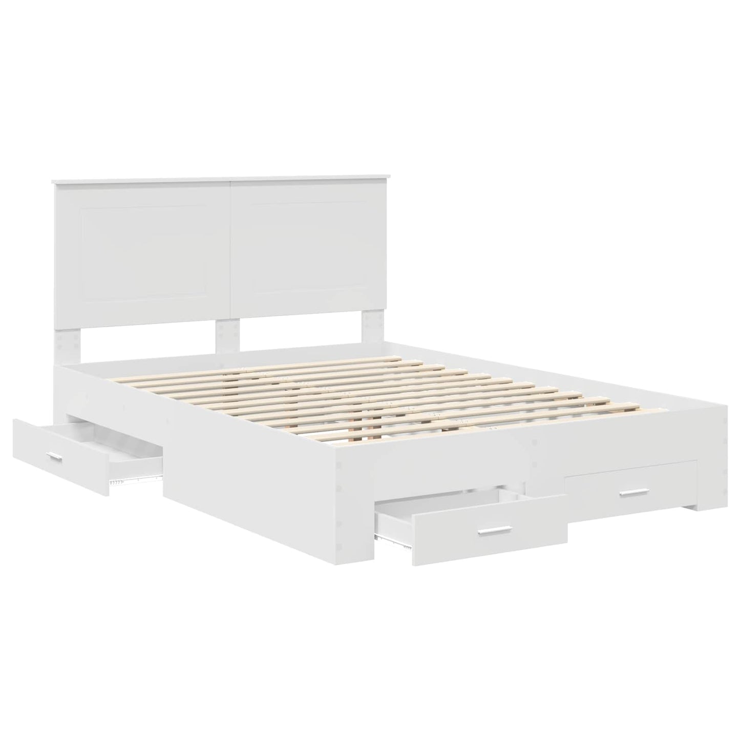 Bed Frame with Headboard White 160 x 200 cm Engineered Wood