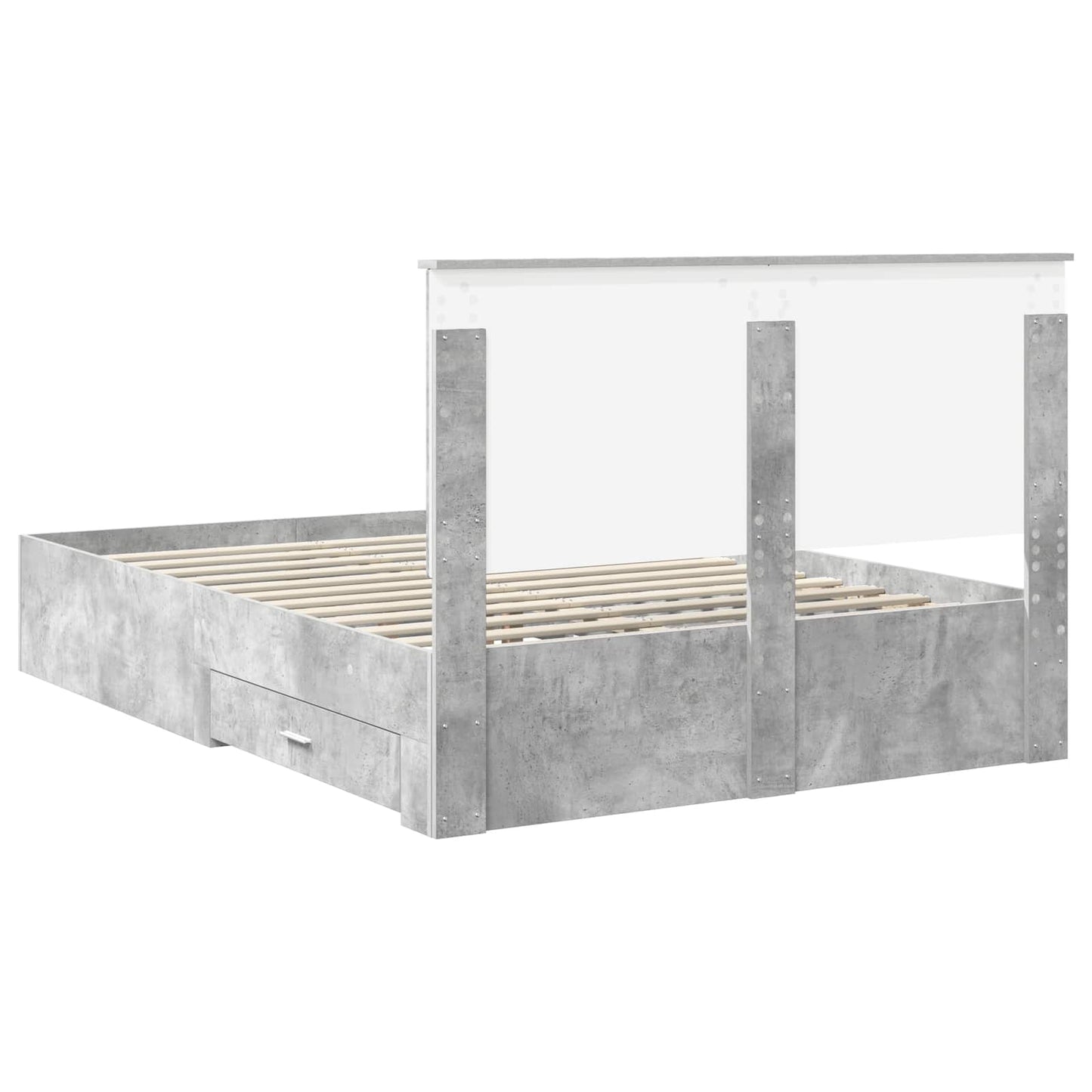 Bed Frame Concrete Grey 160 x 200 cm Engineered Wood